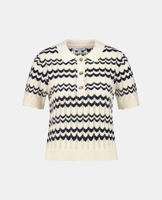 Jersey de mujer cuello polo zig-zag