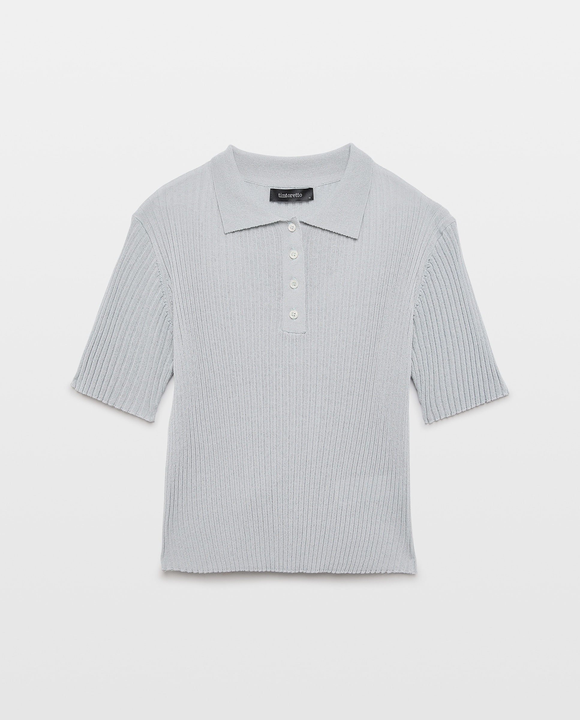 Camisola de Malha com Colarinho de Polo e Manga Curta 400 Azul-5
