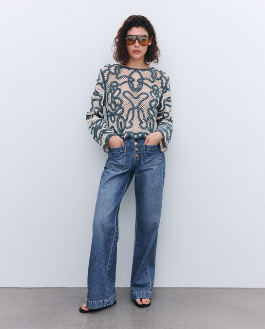 Jersey de crochet de mujer