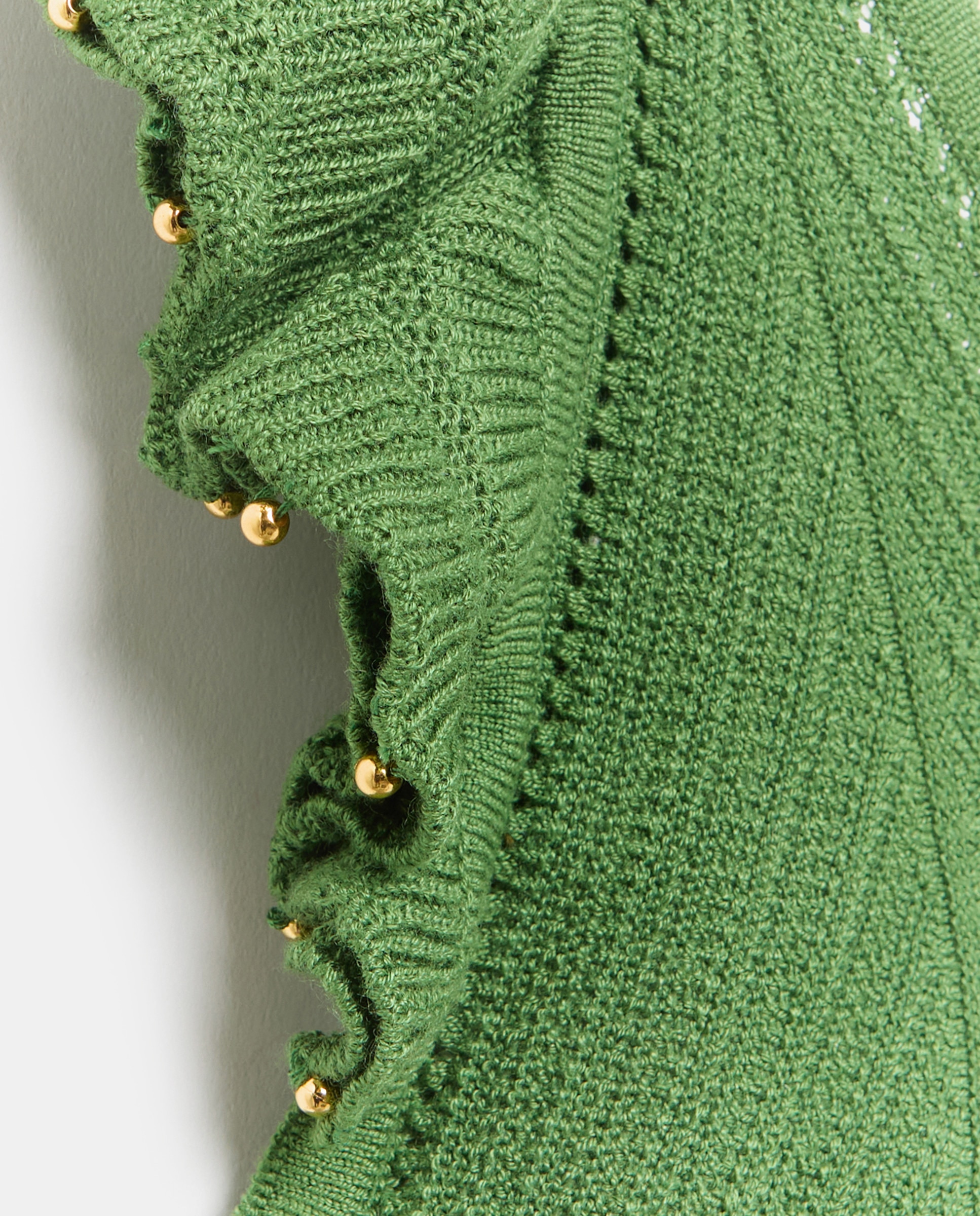 Top sem Mangas com Folhos e Pendentes Verde-6