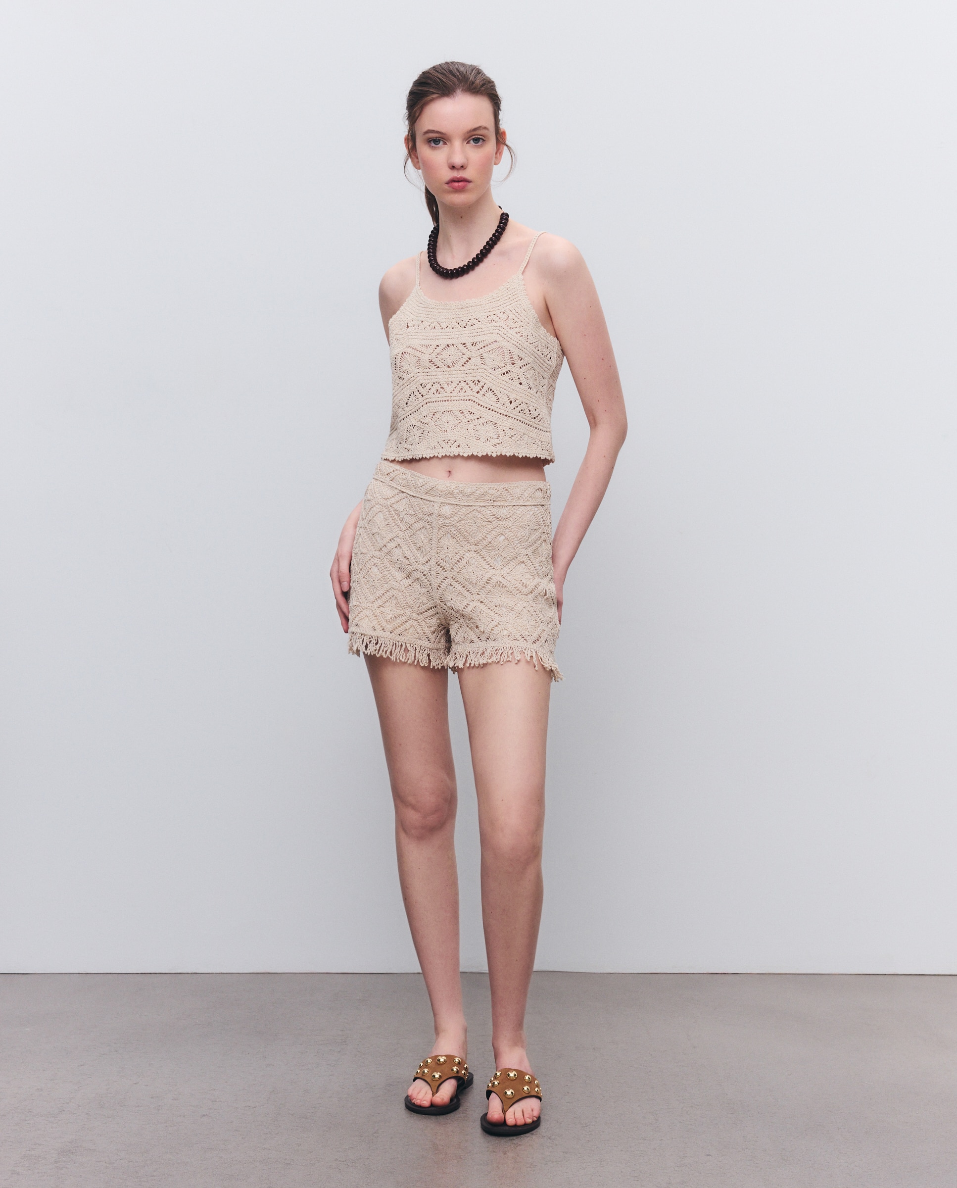 Top de mujer de crochet con tirantes - Tintoretto - 120 Crudo 120 Crudo-2