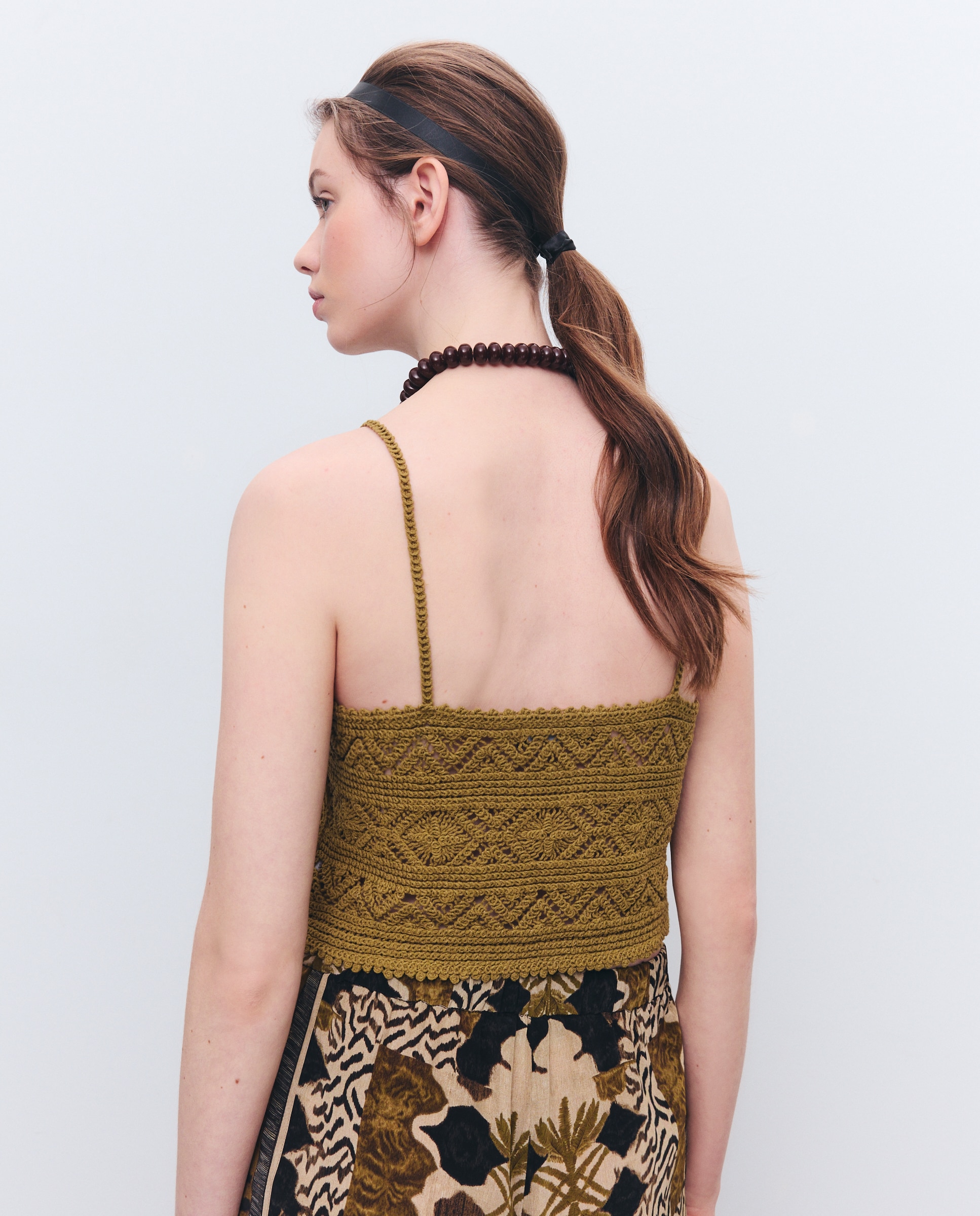 Top de Crochet com Alças Verde-3