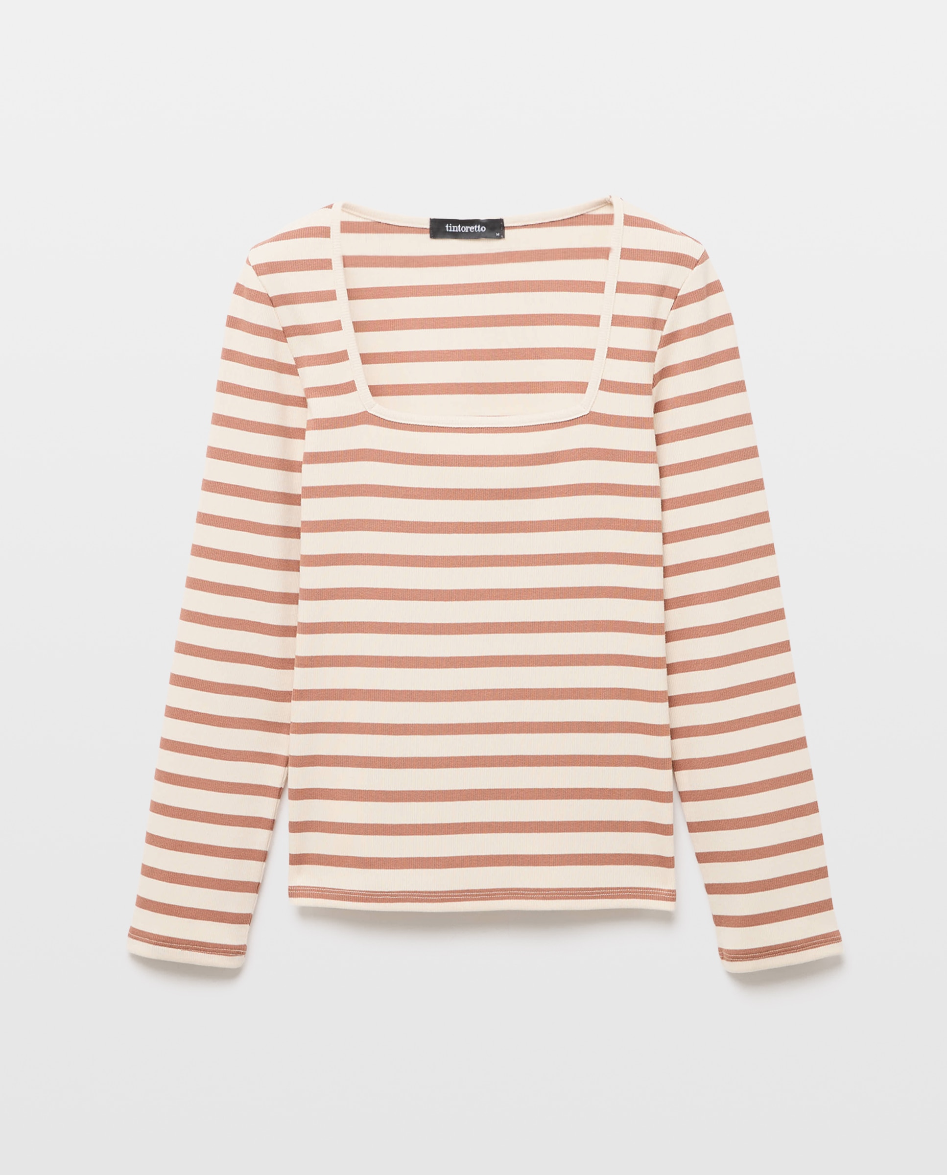 Camiseta de mujer manga larga rayas - Tintoretto - 770 Terracota 770 Terracota-5