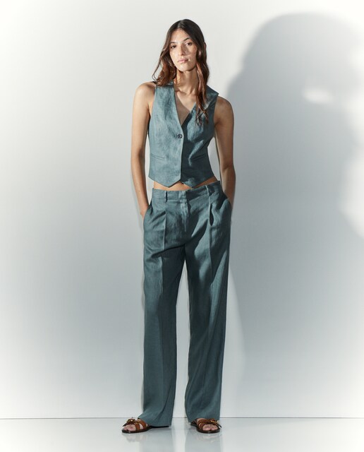 Pantalón de mujer traje lino