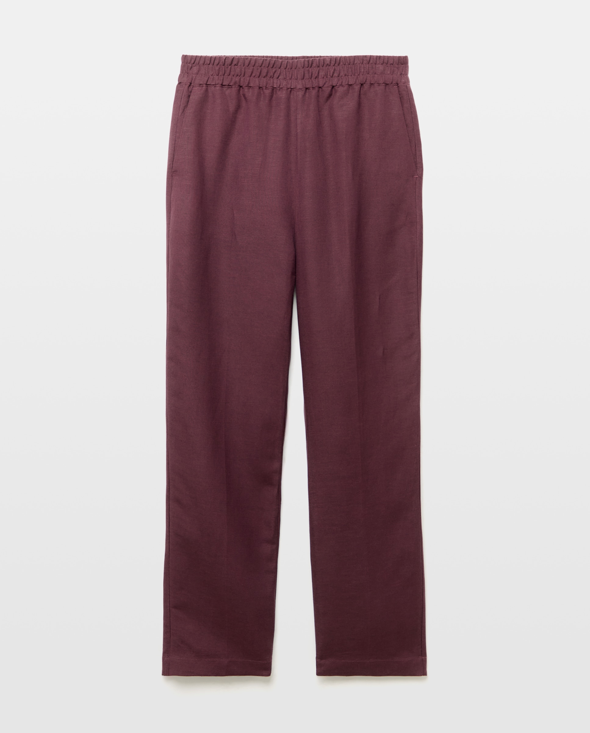 Imagen 4 de Pantalón de mujer ancho de lino - Tintoretto - 291 Berenjena 291 Berenjena