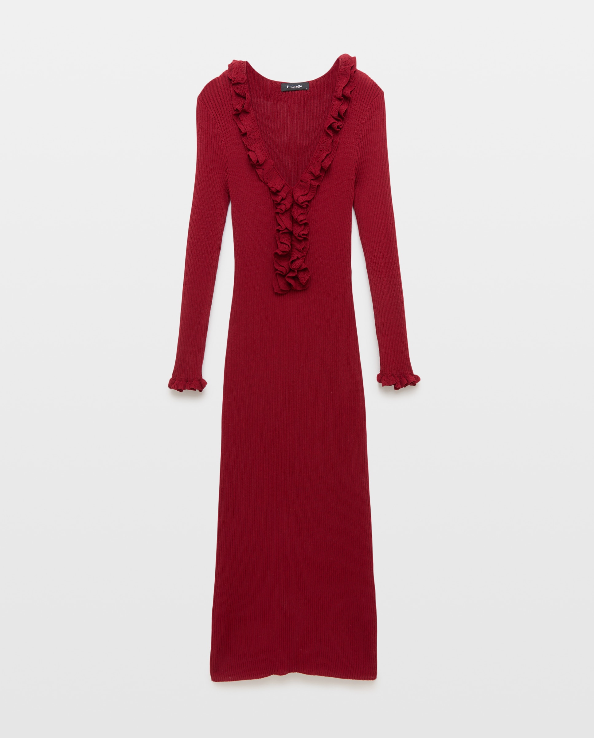 Vestido com Folho no Decote 600 Vermelho-5