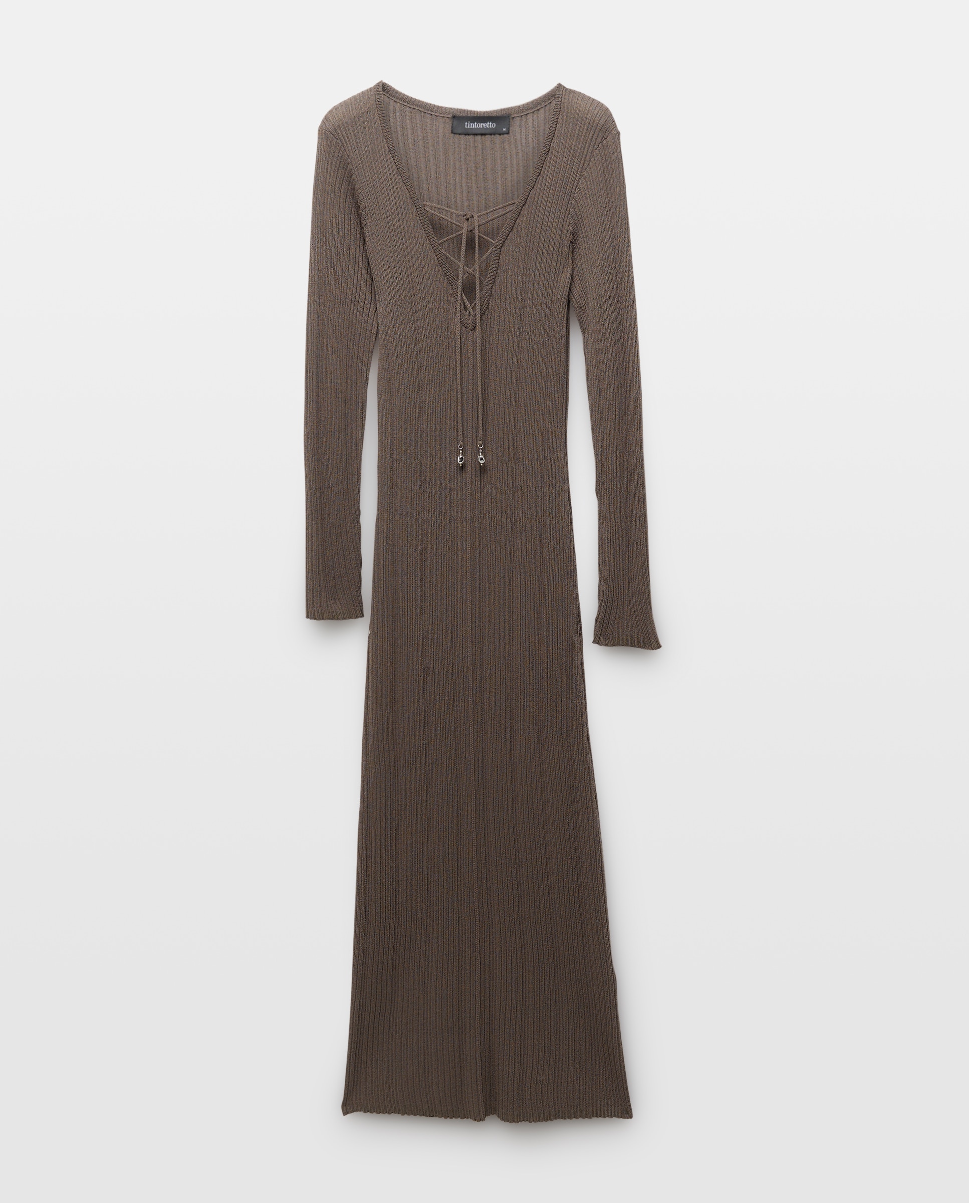 Vestido com Detalhe de Cruzes 520 Caqui-5