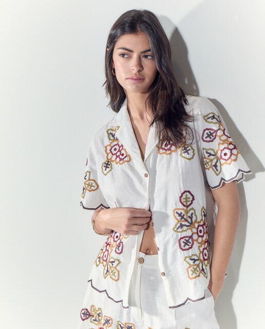 Blusa de mujer manga corta lisa