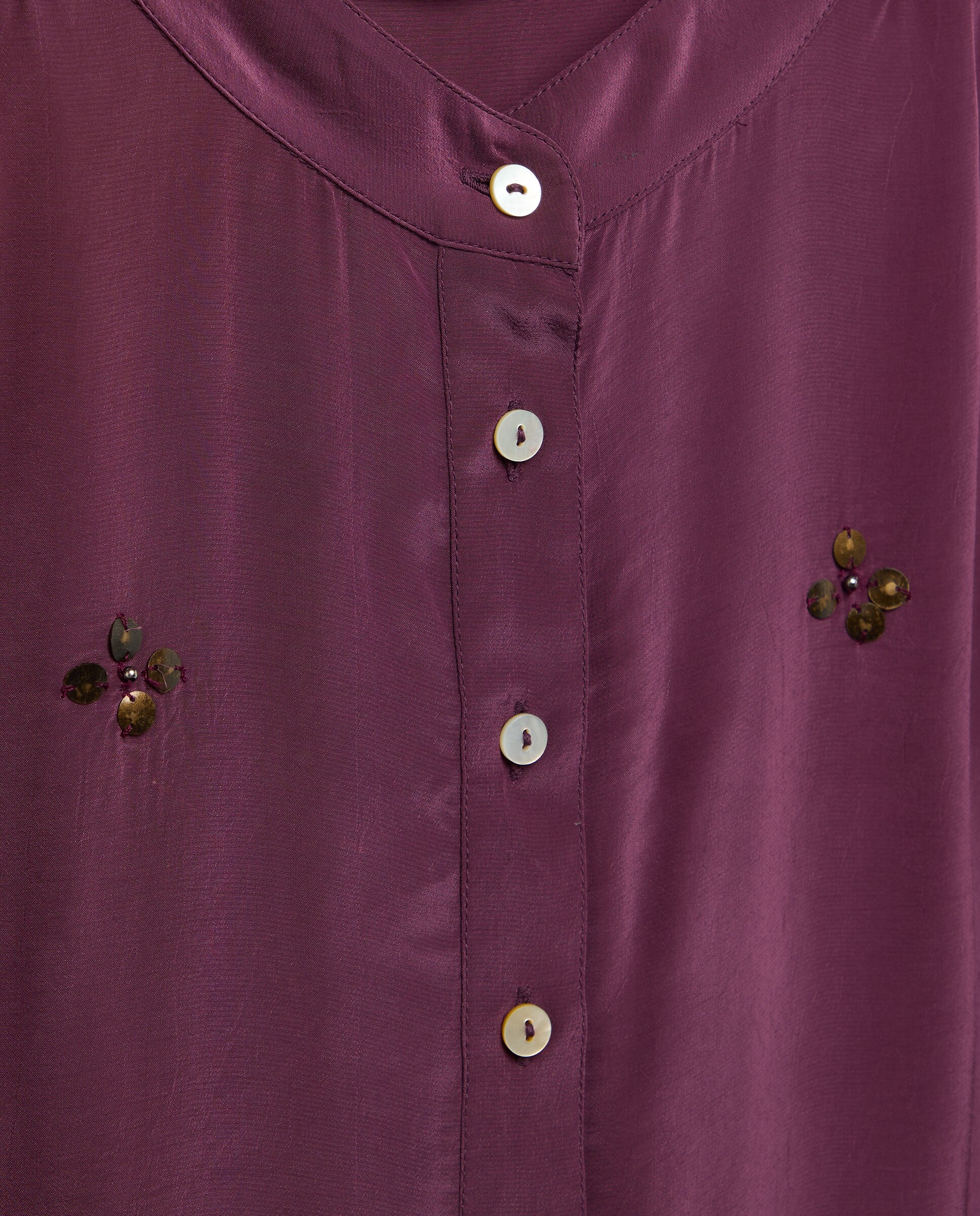 Blusa de mujer de manga corta con detalles - Tintoretto - Ciruela Ciruela-6