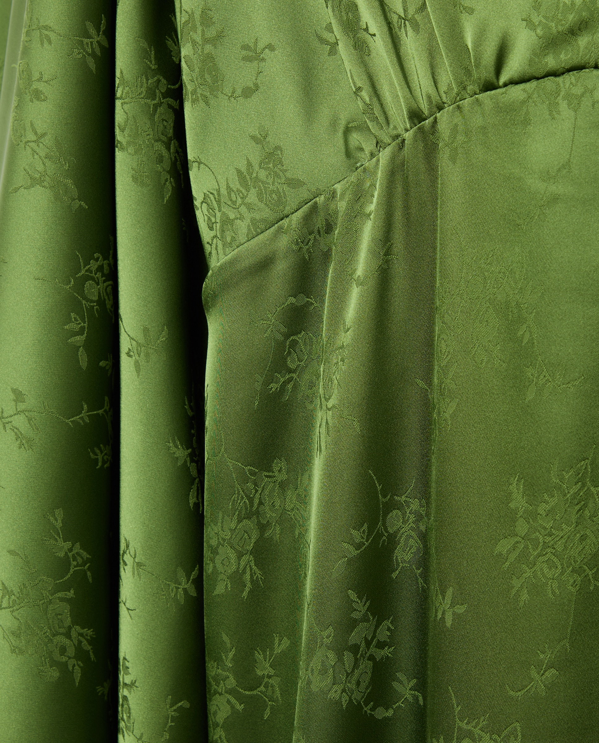 Vestido Jacquard com Manga Capa com Abertura 580 Musgo-6
