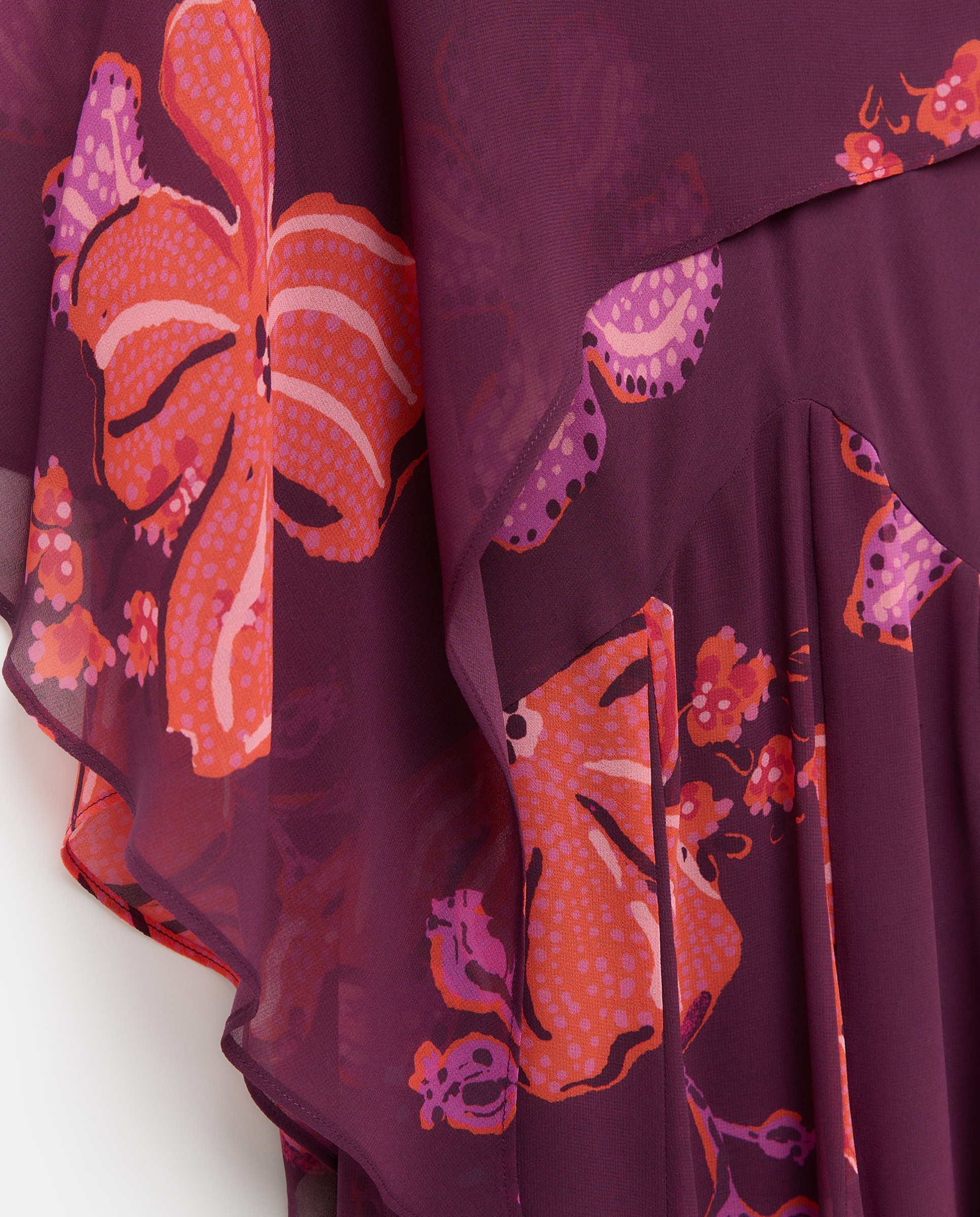 Vestido Estampado Comprido com Alças Vermelho-7