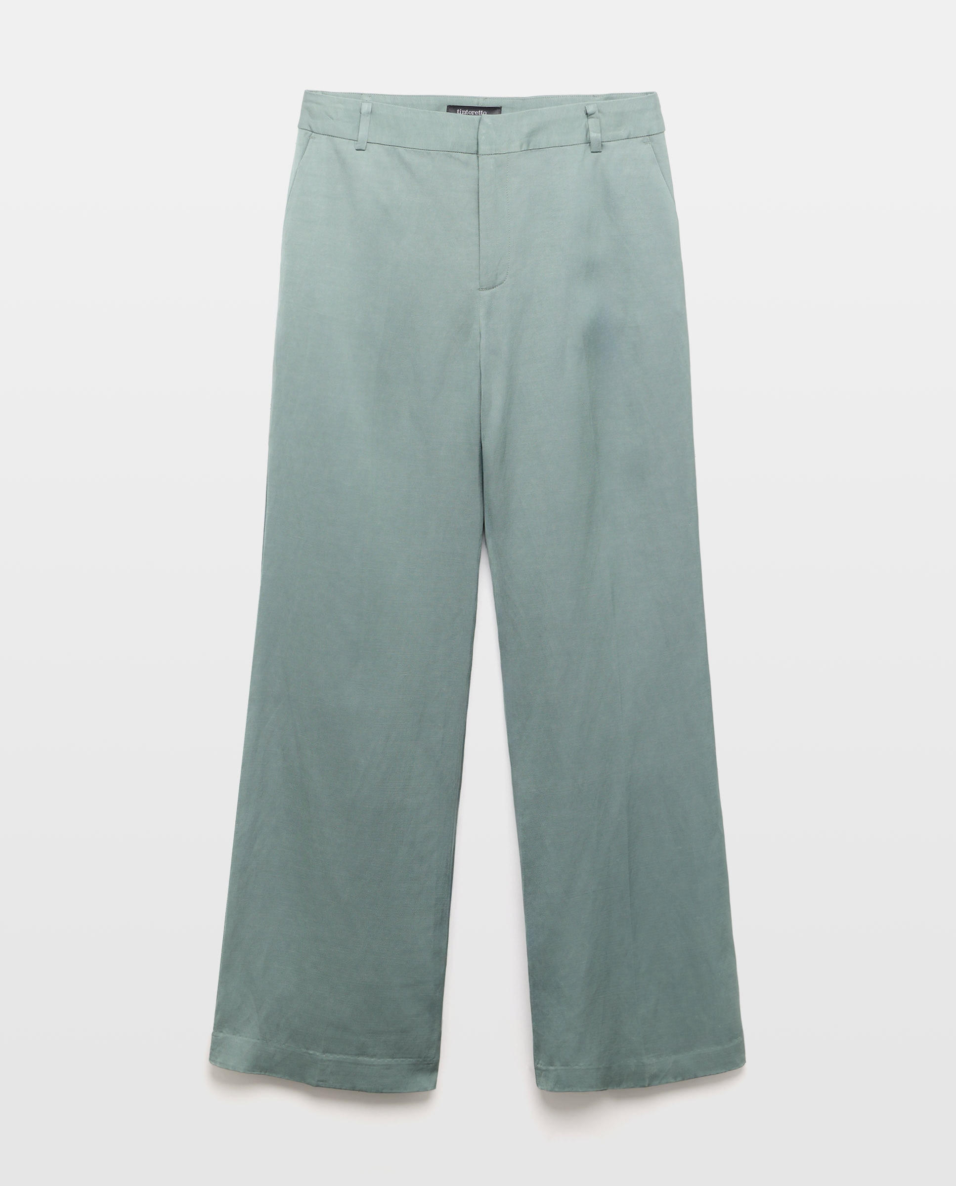 Pantalón traje satinado de mujer - Tintoretto - Verde Verde-4