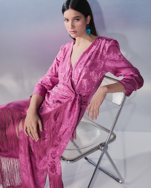 Vestido manga francesa midi