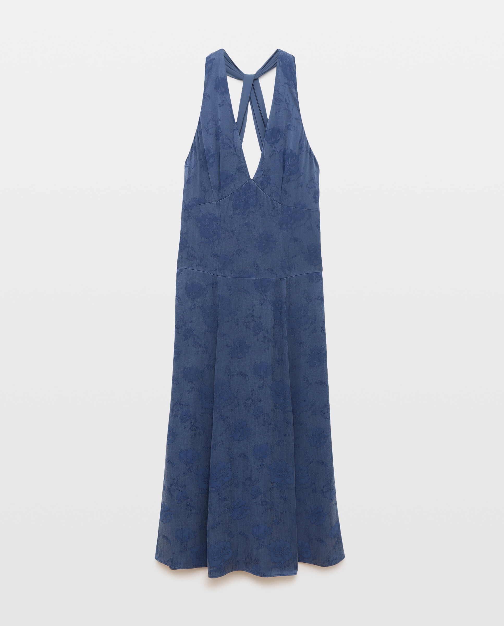 Vestido Comprido Jacquard 471 Índigo-5