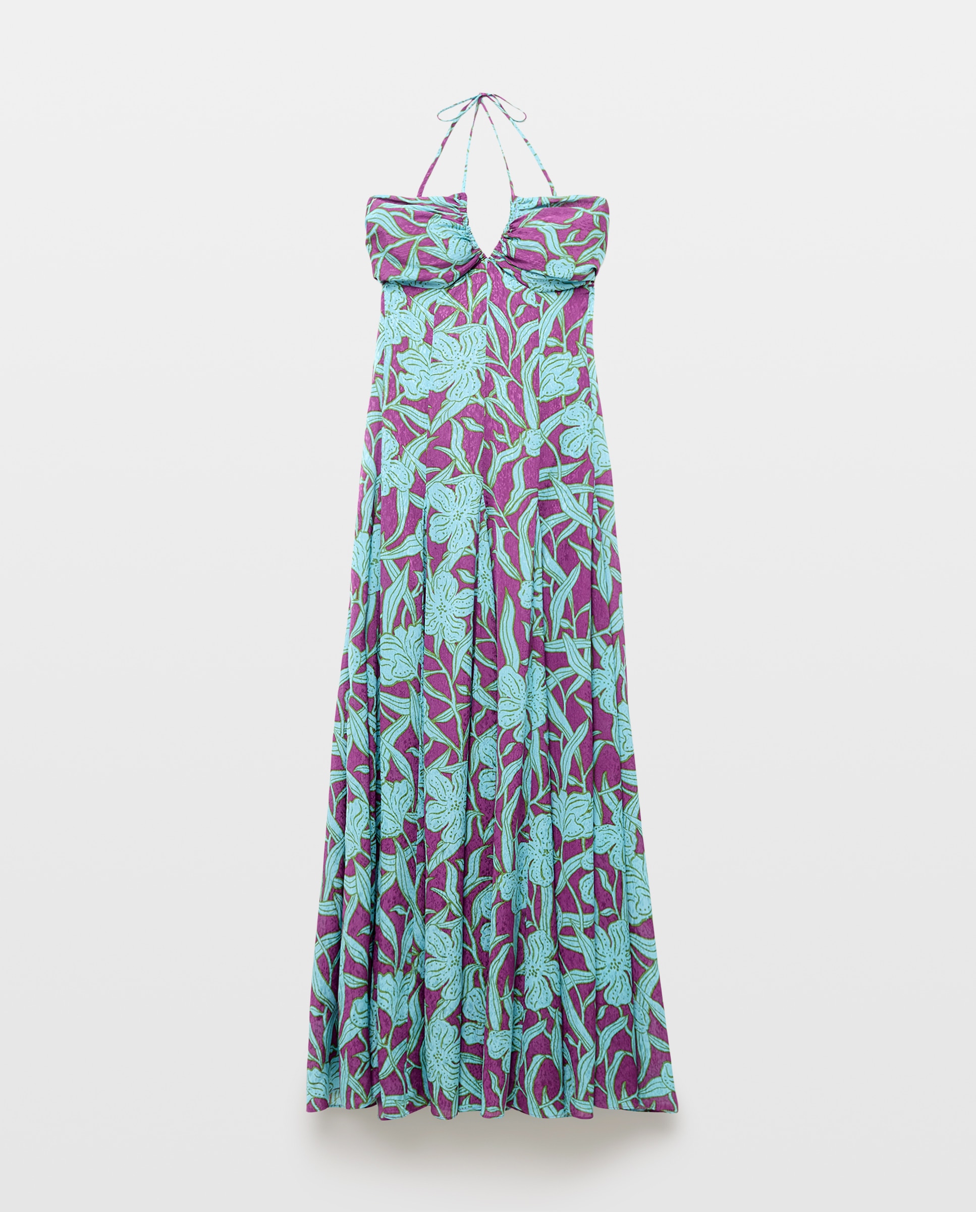 Vestido escote corazón godets de mujer - Tintoretto - Morado Morado-4