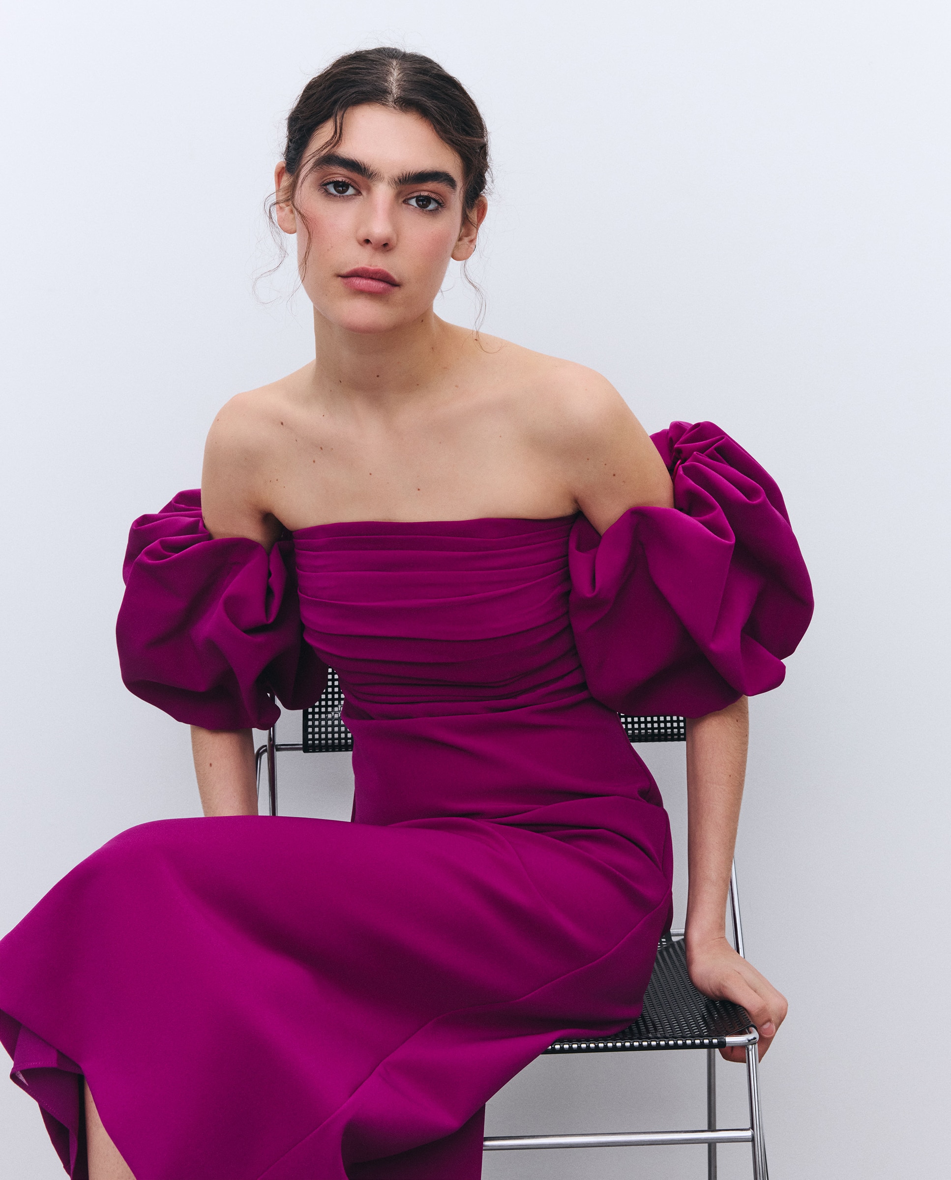 Imagen 0 de Vestido manga farol desmontable Purpura