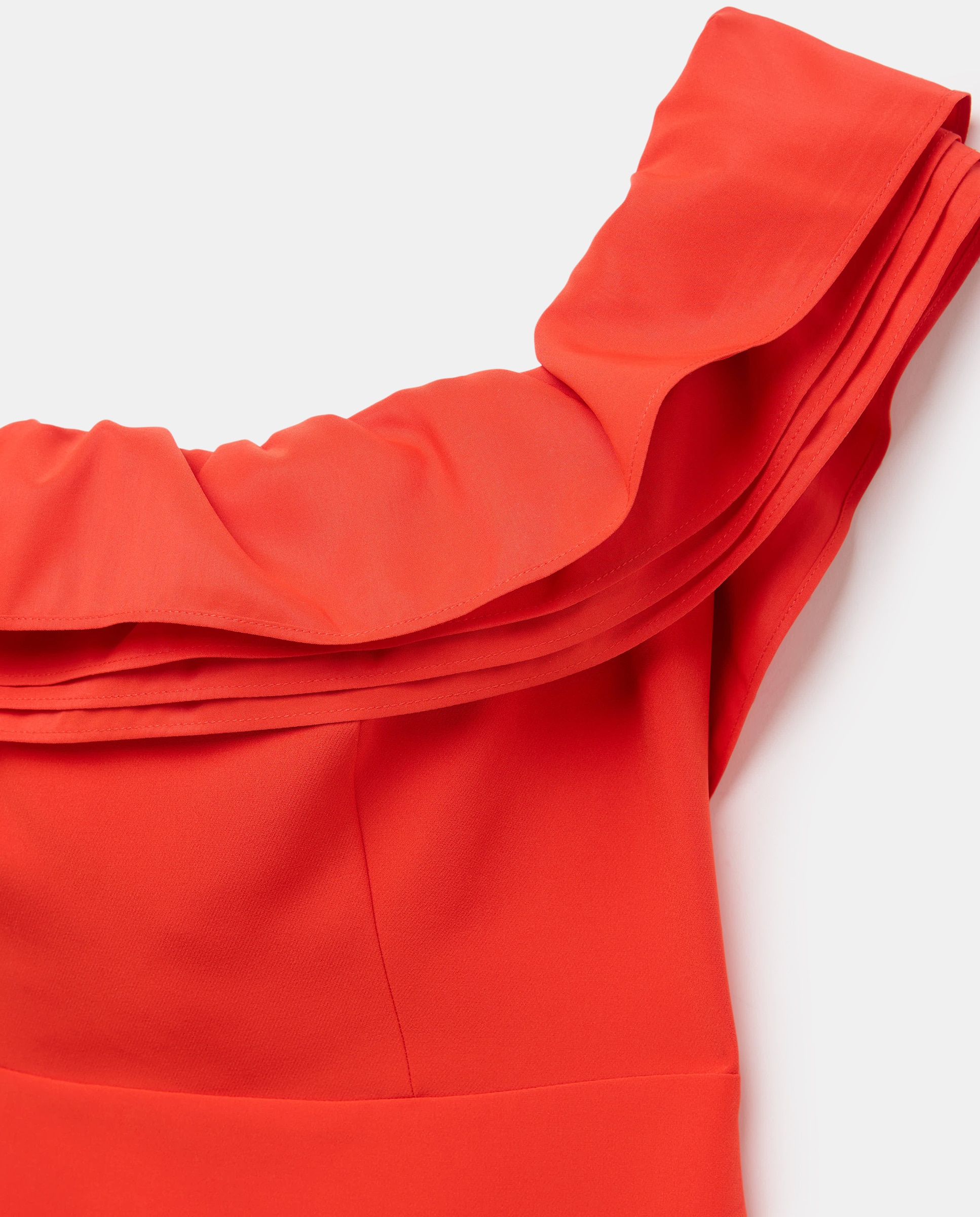 Vestido com Folhos no Decote 600 Vermelho-6