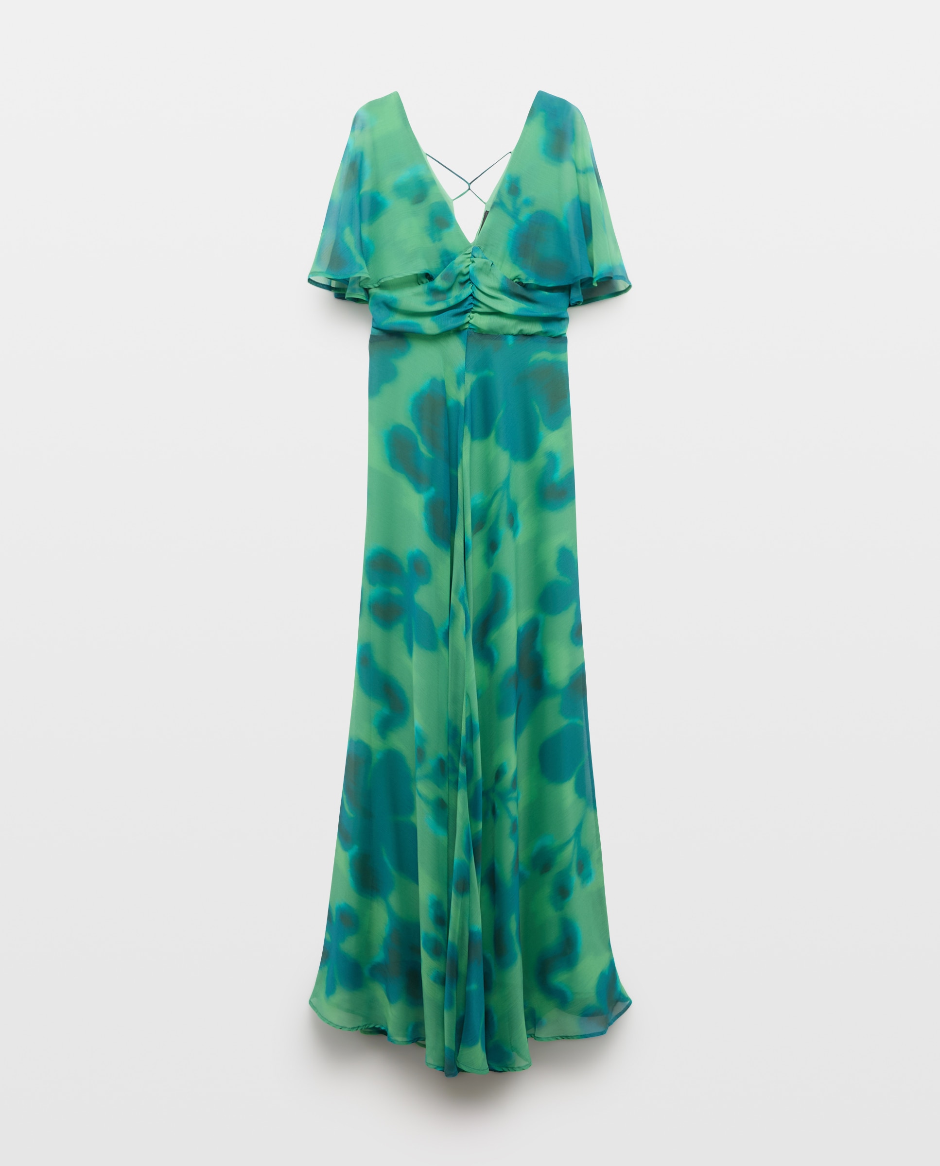 Vestido comprido estampado Verde-5