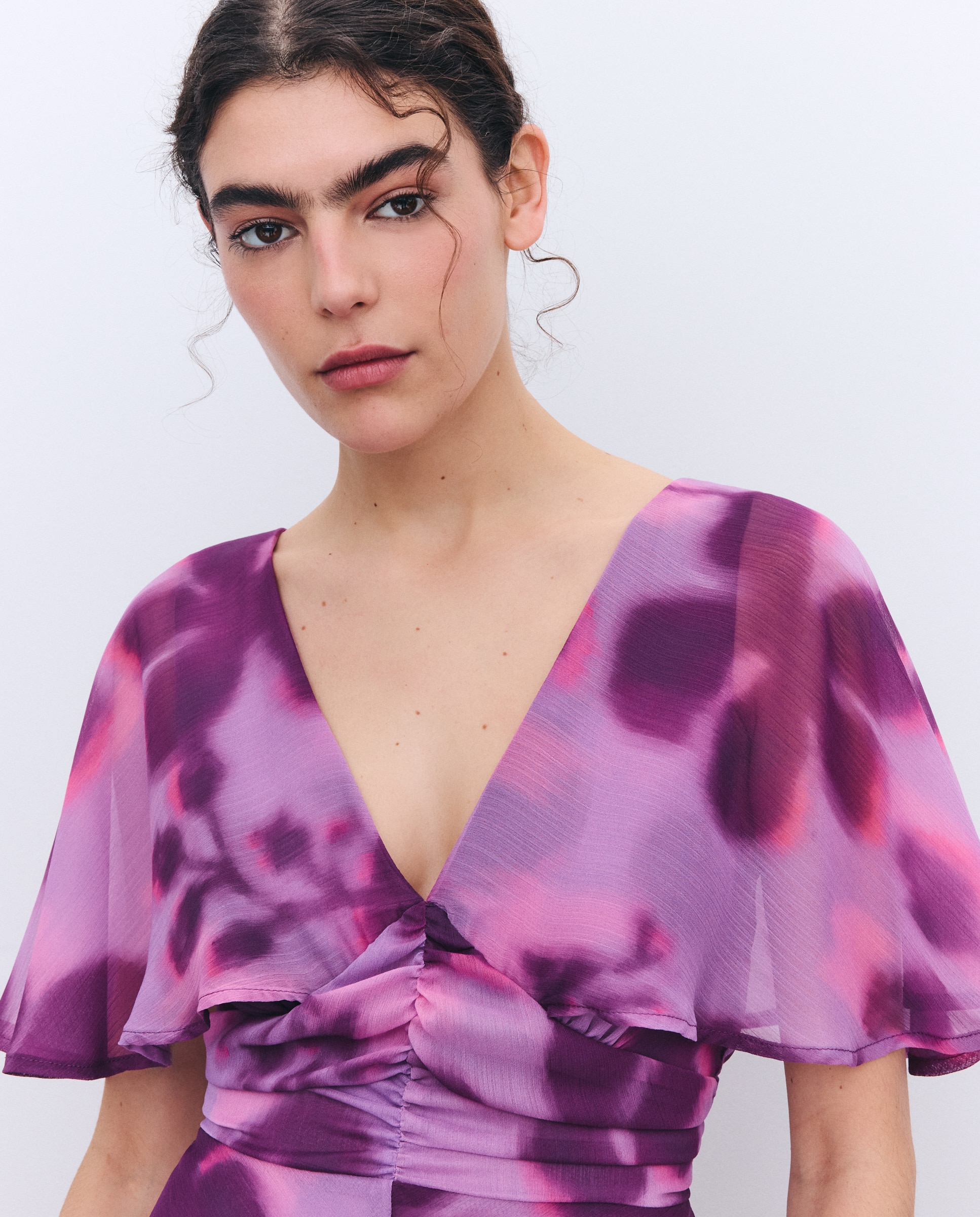 Vestido comprido estampado Rosa-4