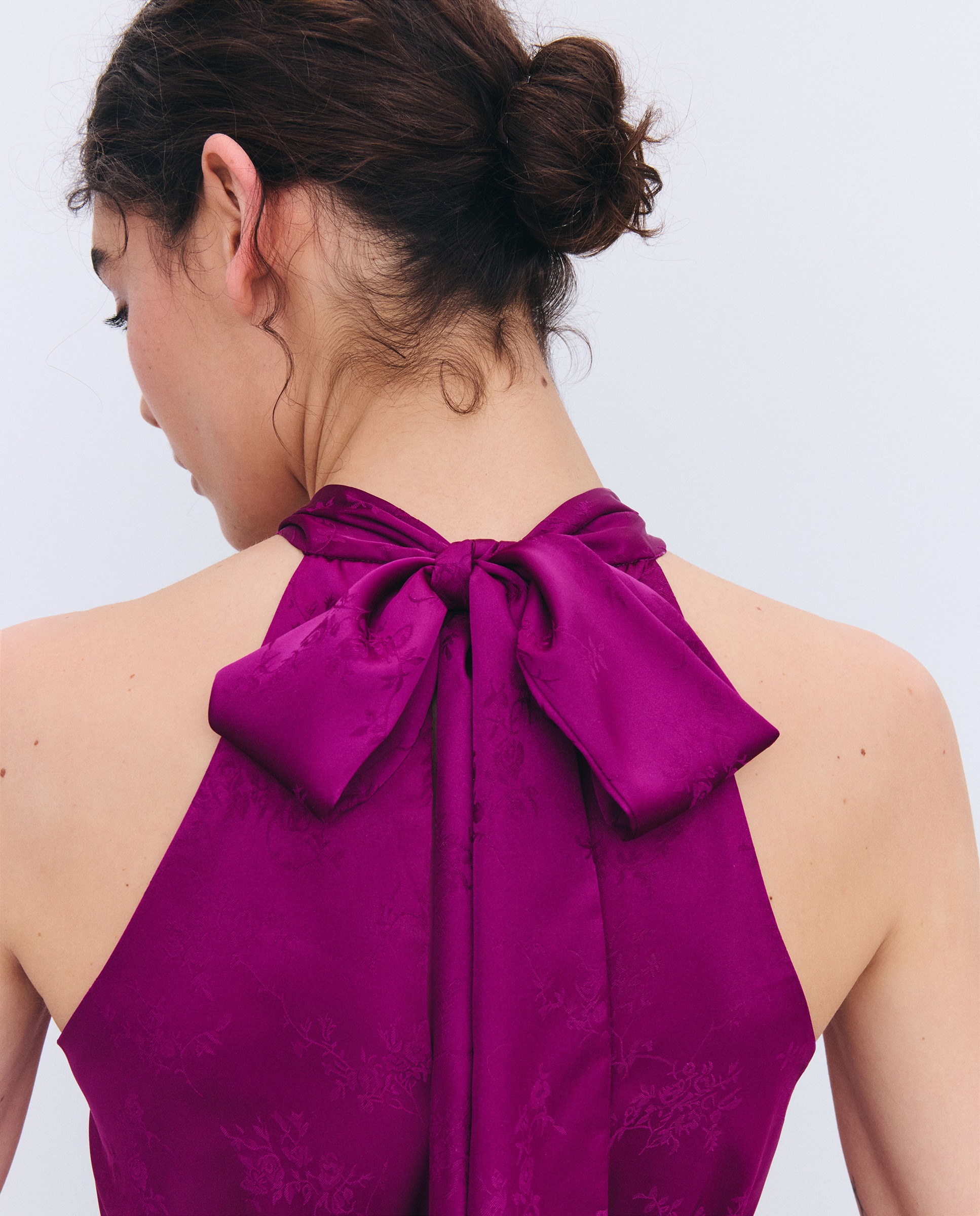 Vestido con flecos y cuello halter - Tintoretto - Purpura Purpura-4