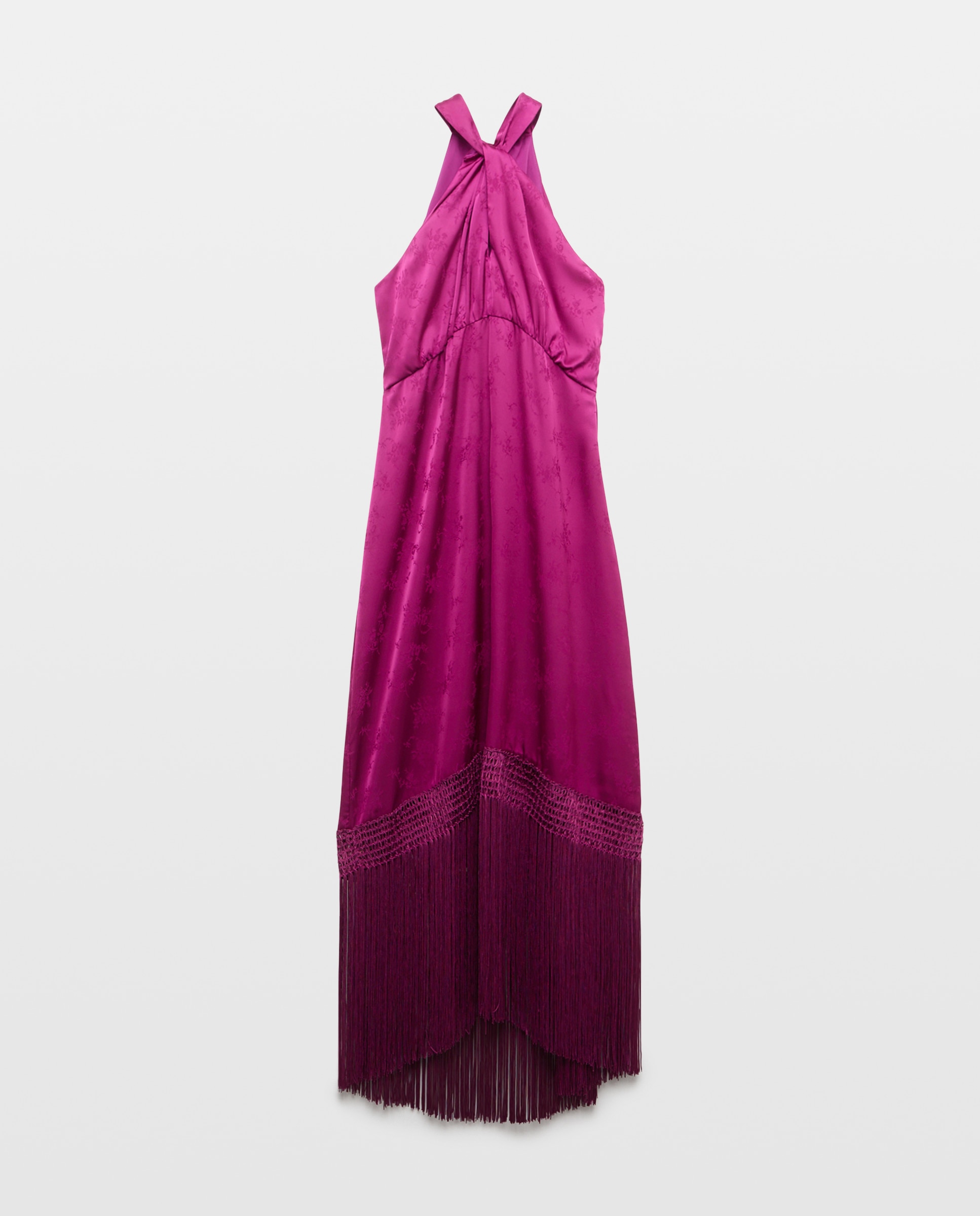 Vestido con flecos y cuello halter - Tintoretto - Purpura Purpura-5