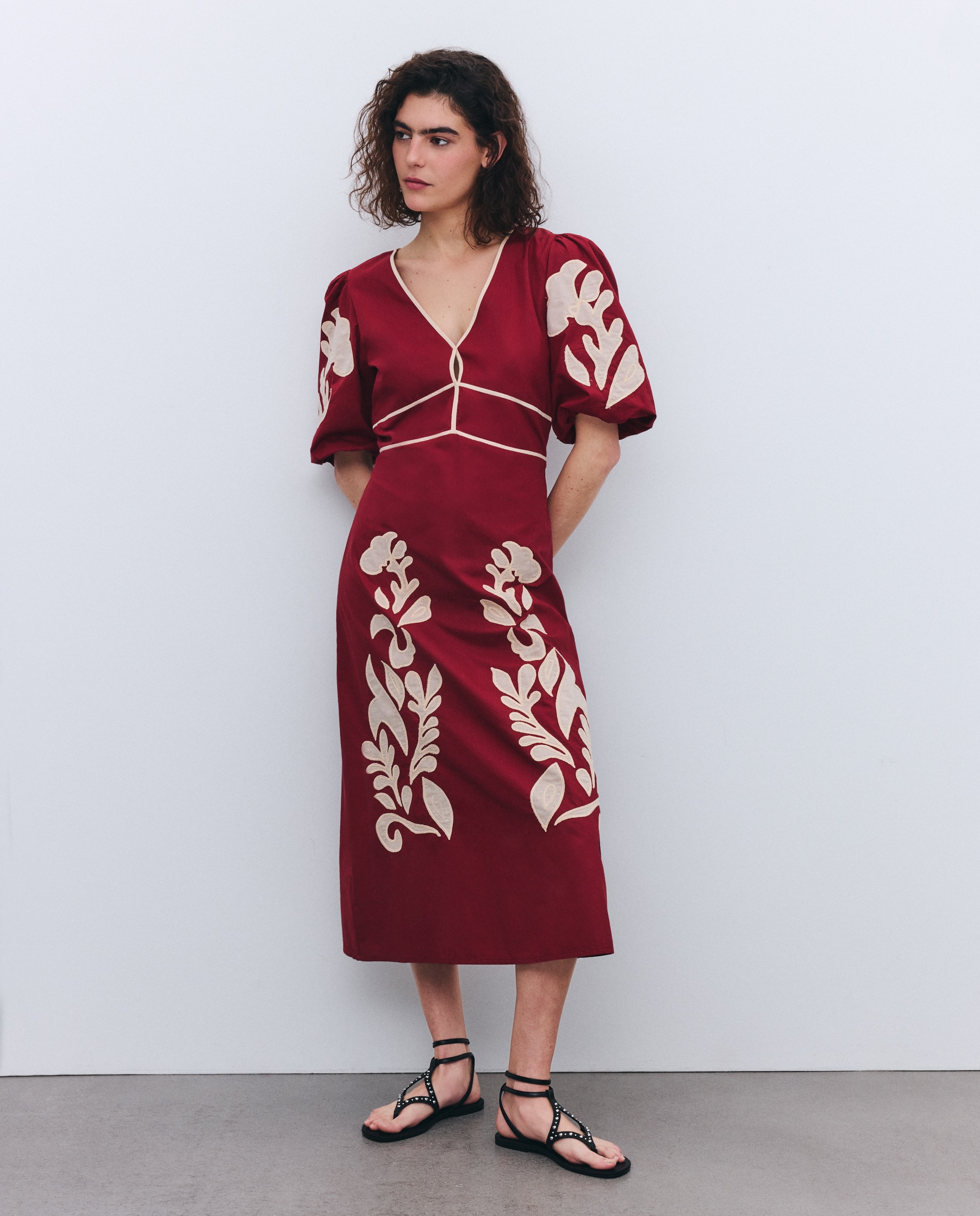 Vestido con estampado posicional - Tintoretto - Ciruela Ciruela-2