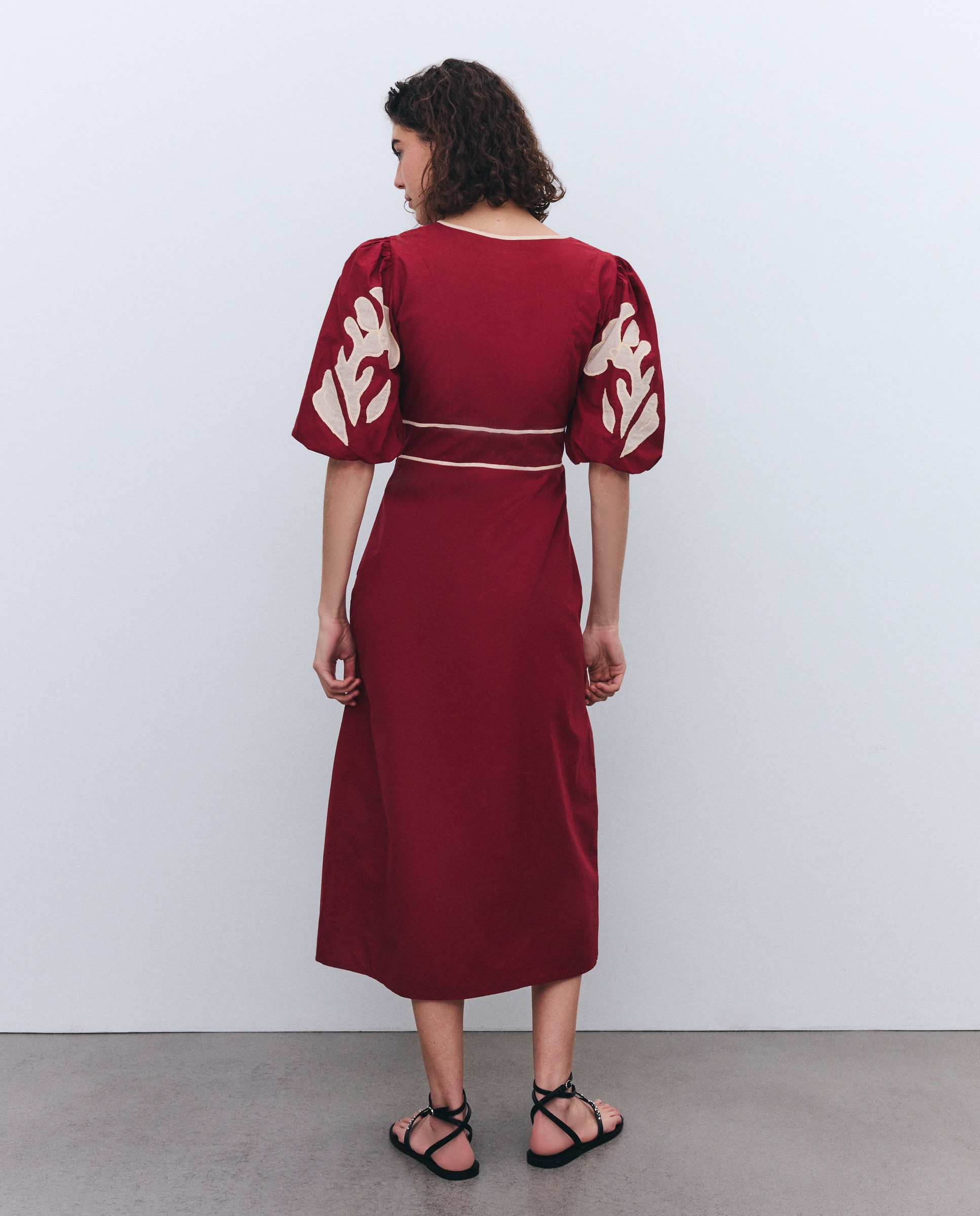 Vestido con estampado posicional - Tintoretto - Ciruela Ciruela-3