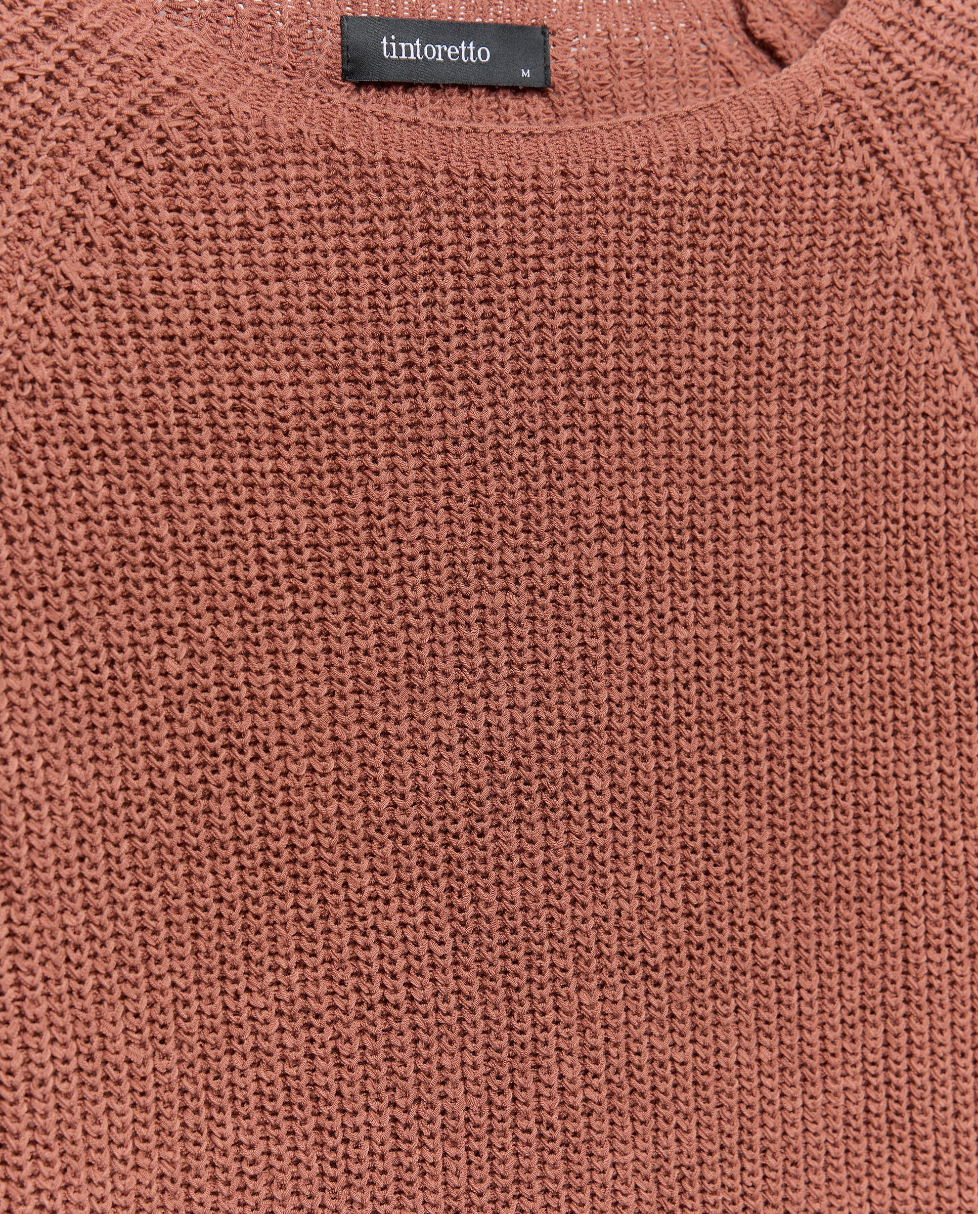 Camisola de Malha com Decote Redondo e Manga Comprida 770 Terracota-6