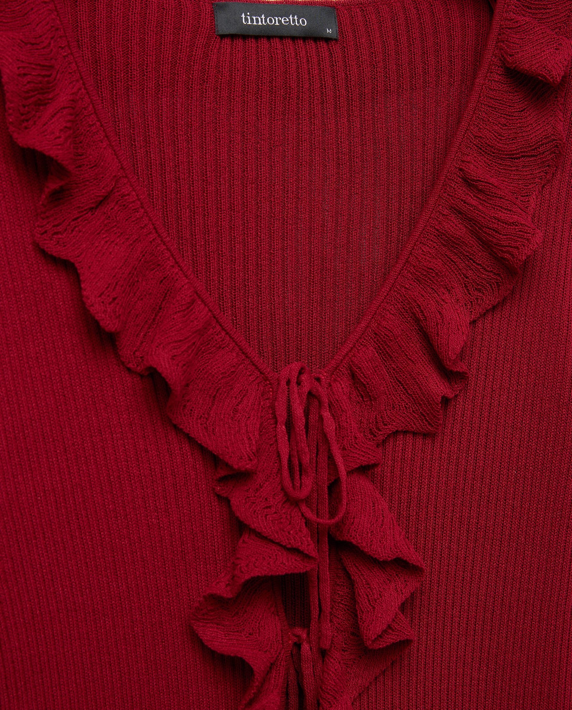 Casaco com Folhos 600 Vermelho-6
