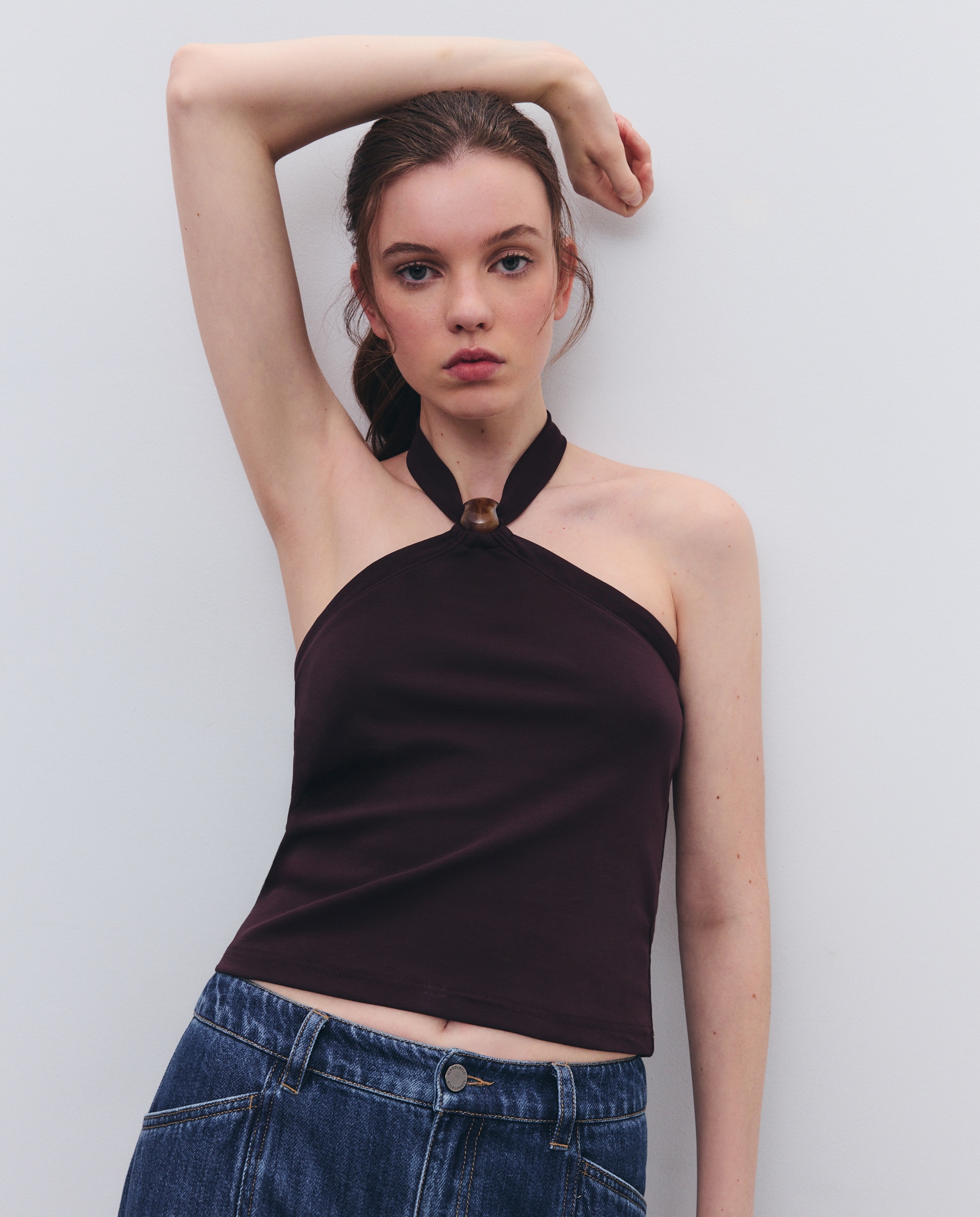Tintoretto - Camiseta de mujer sin mangas con cuello halter.