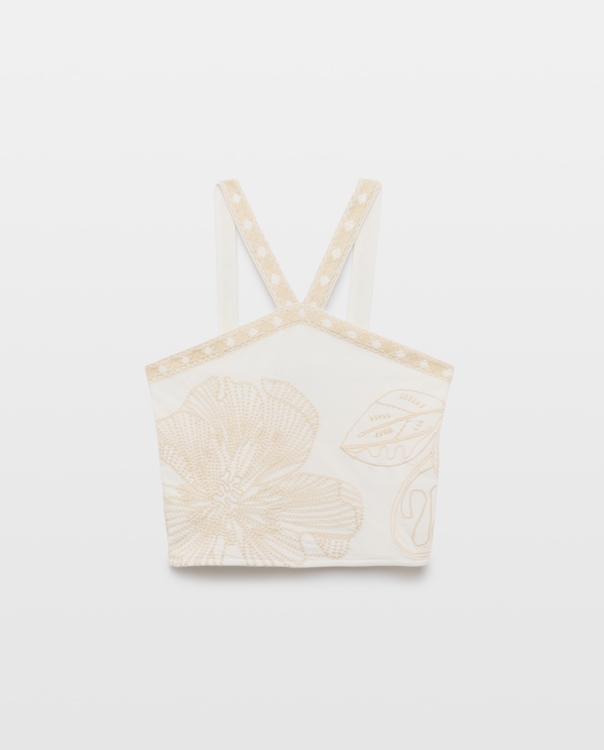 Top Halter com Bordado Branco-marfim-5
