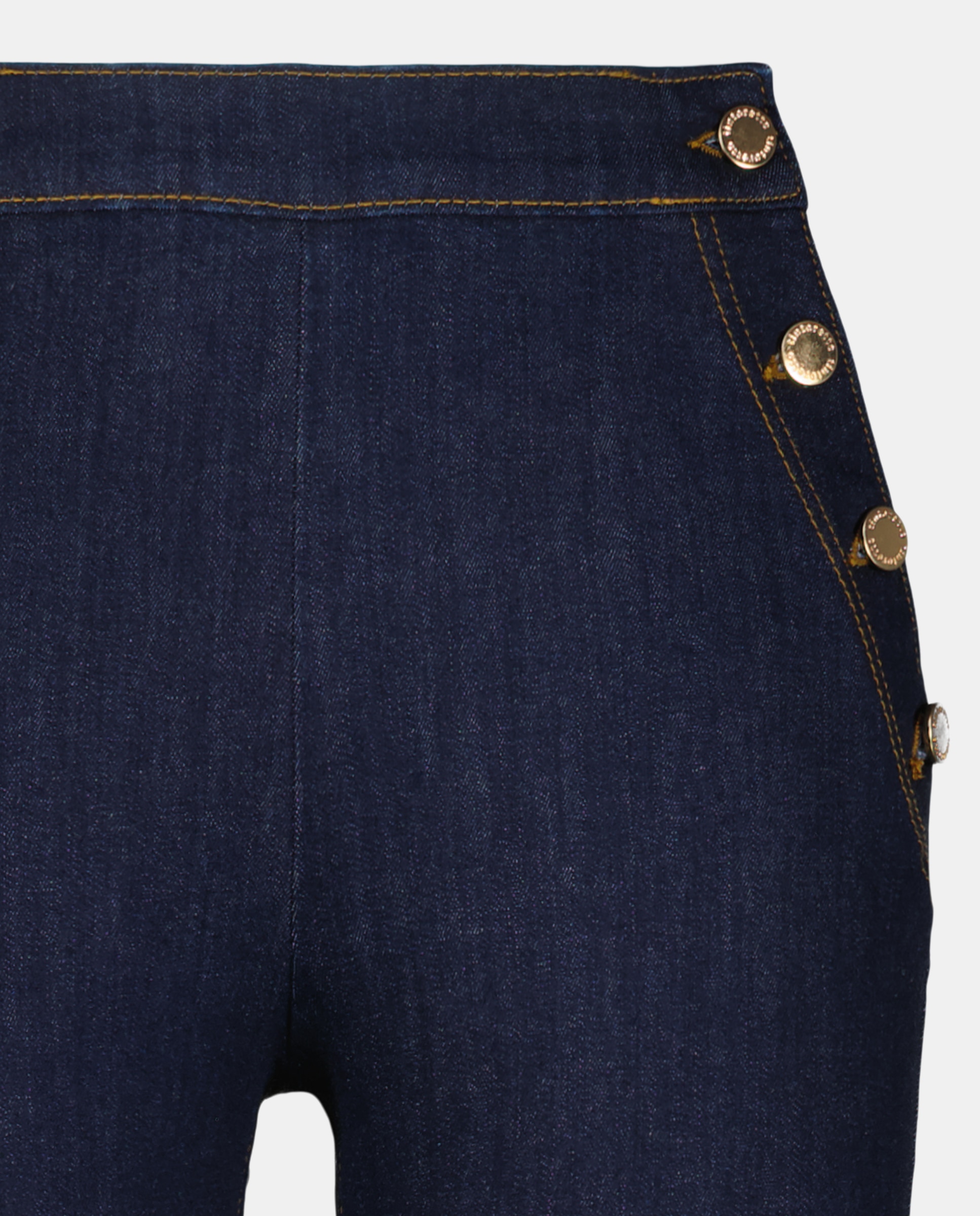 Jeans Flare com Botões e Cintura Média Índigo-6