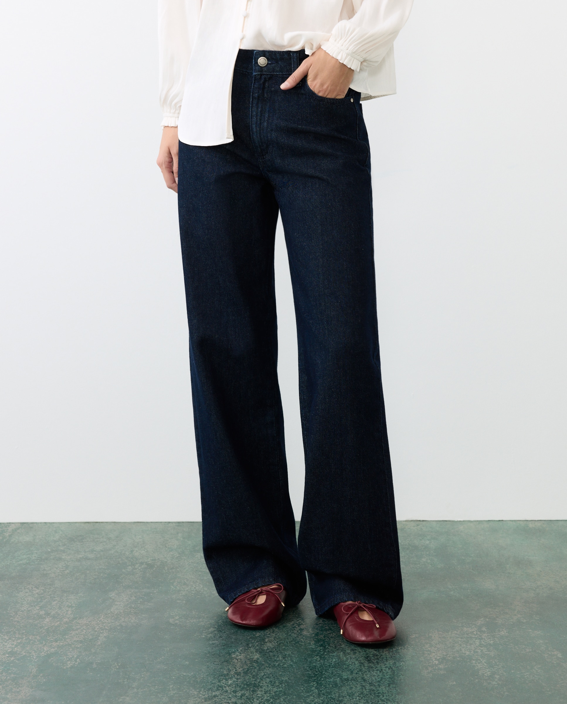 Jeans de Perna Larga com 5 Bolsos Cinzento-escuro-2