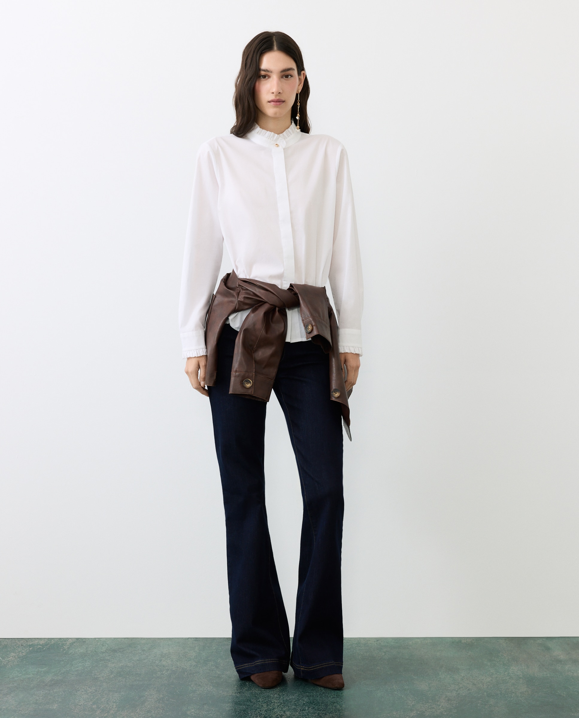 Jeans flare de mujer 5 bolsillos - Tintoretto - Gris oscuro Gris oscuro-1