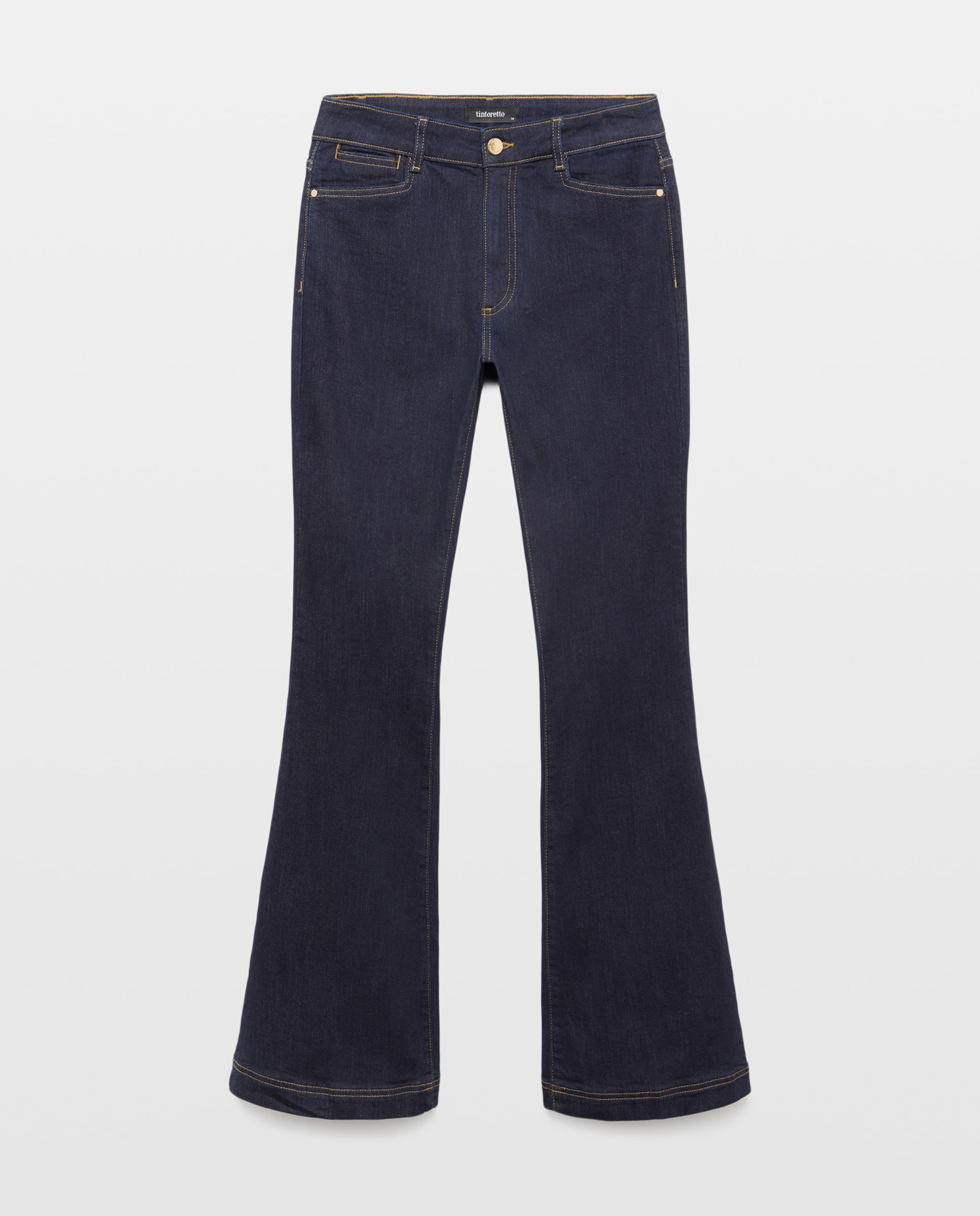 Jeans flare de mujer 5 bolsillos - Tintoretto - Gris oscuro Gris oscuro-4