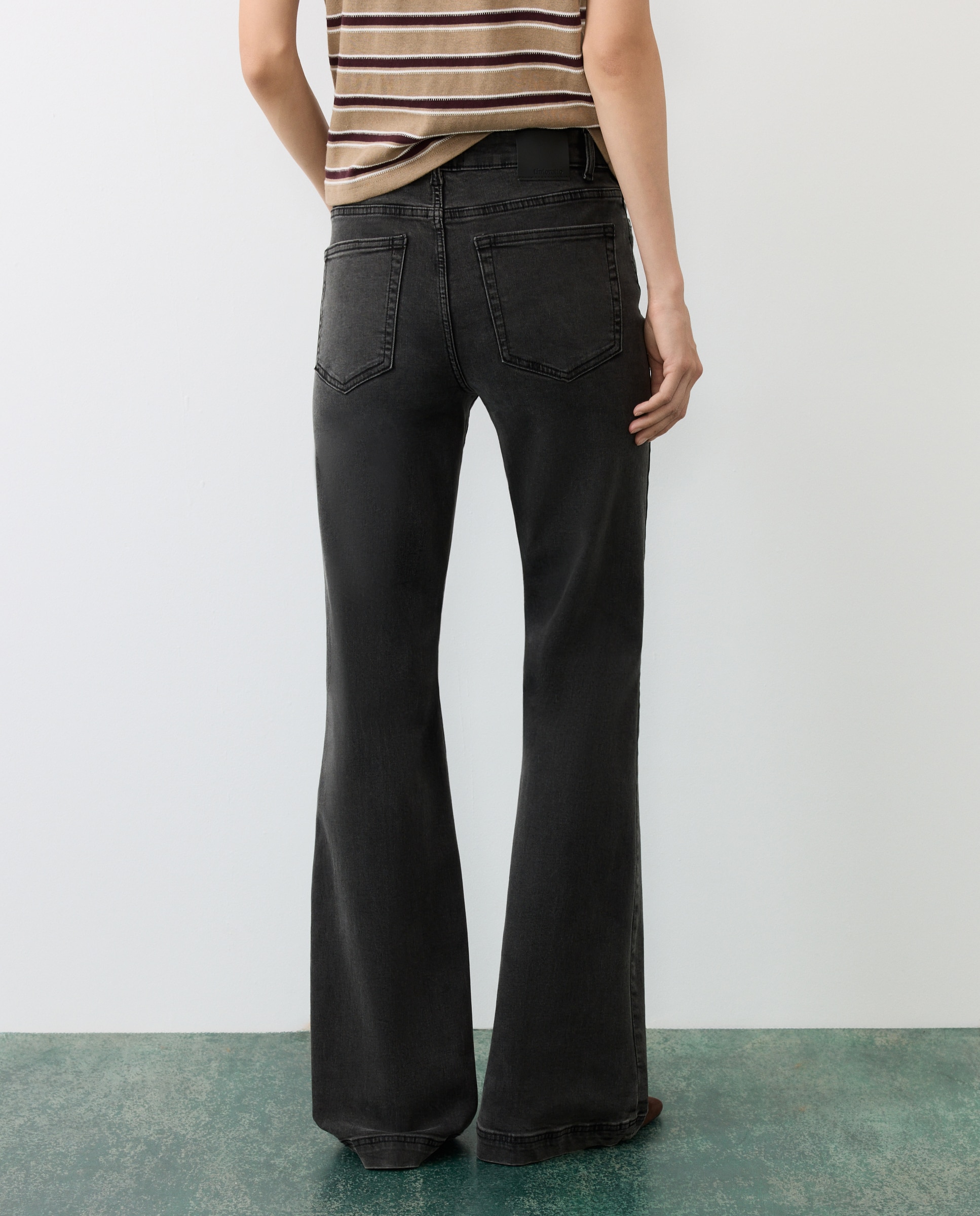 Jeans flare de mujer 5 bolsillos - Tintoretto - 830 Antracita 830 Antracita-3