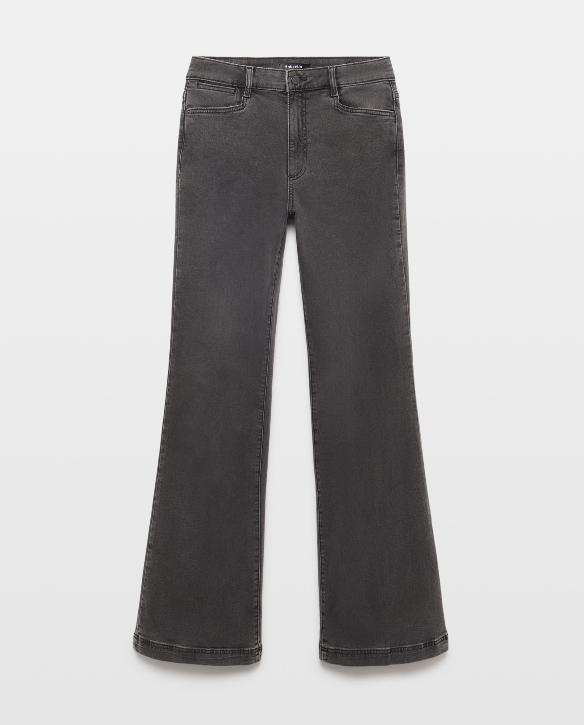 Jeans flare de mujer 5 bolsillos - Tintoretto - 830 Antracita 830 Antracita-4