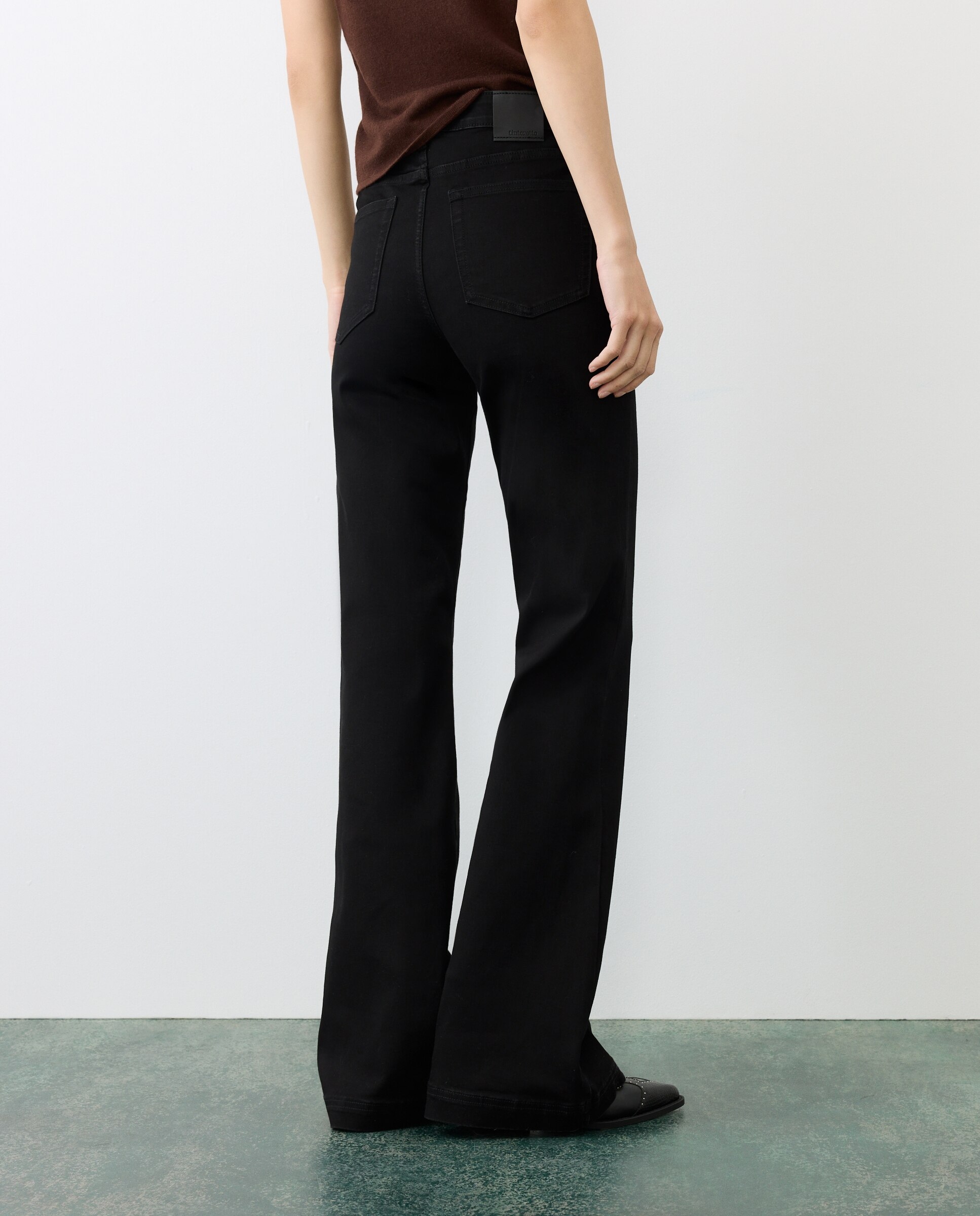 Jeans flare de mujer 5 bolsillos - Tintoretto - Negro intenso Negro intenso-3