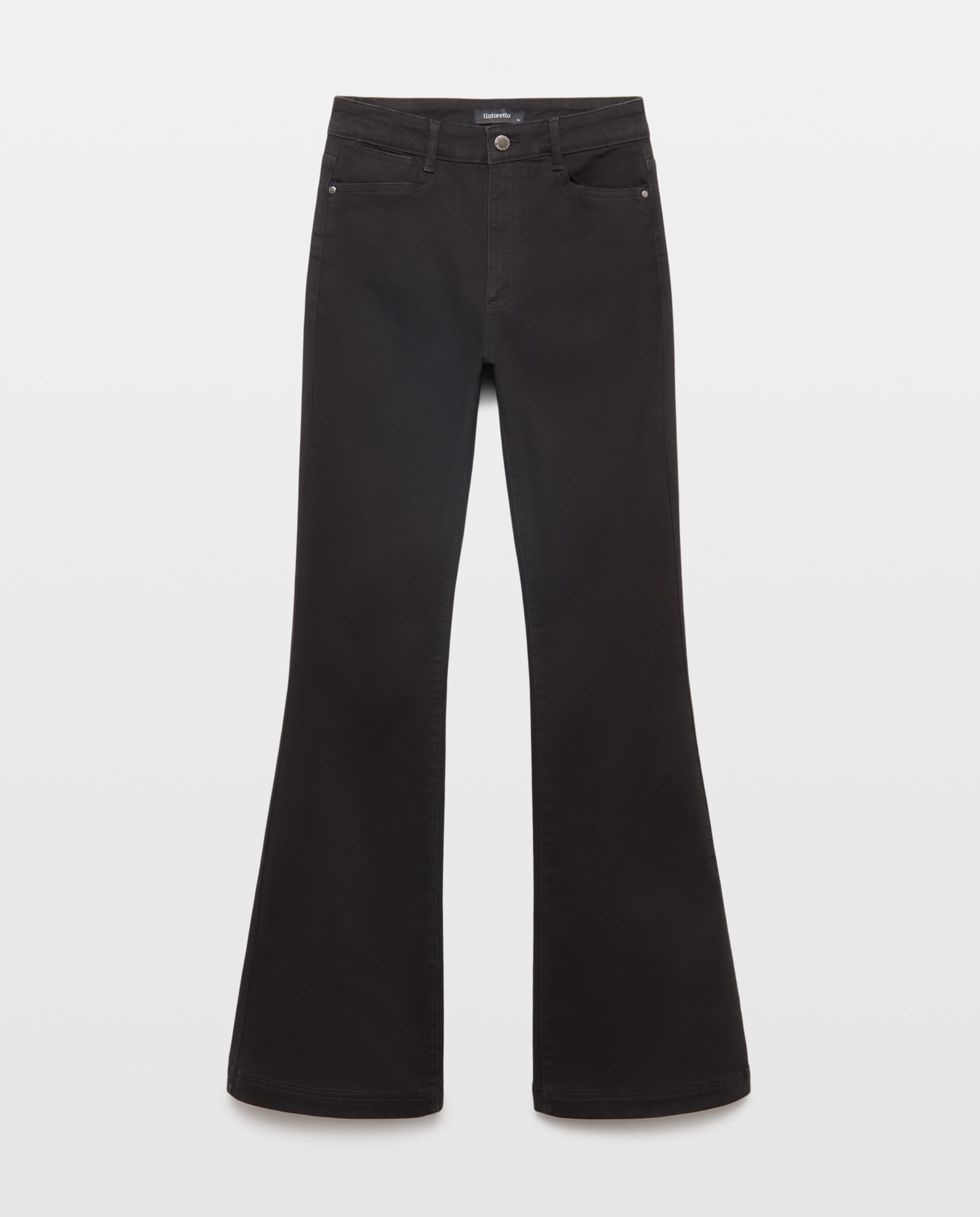 Jeans flare de mujer 5 bolsillos - Tintoretto - Negro intenso Negro intenso-4