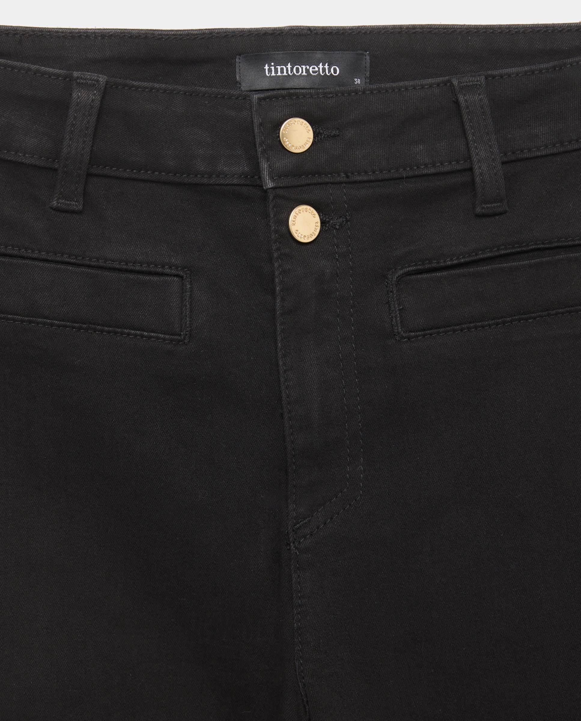Jeans Flare com 2 Botões Preto Intenso-2