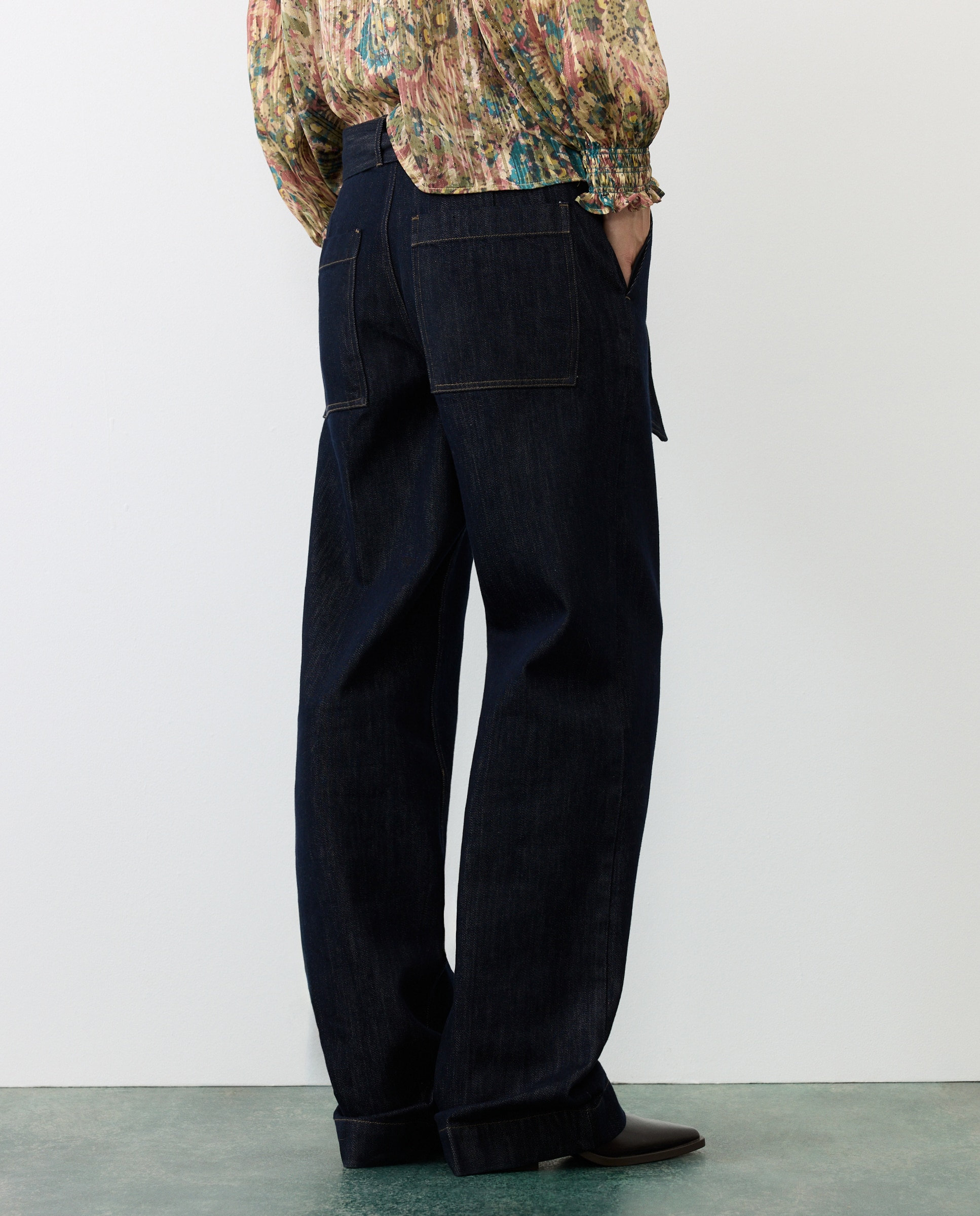 Jeans com Cinto Cinzento-escuro-3