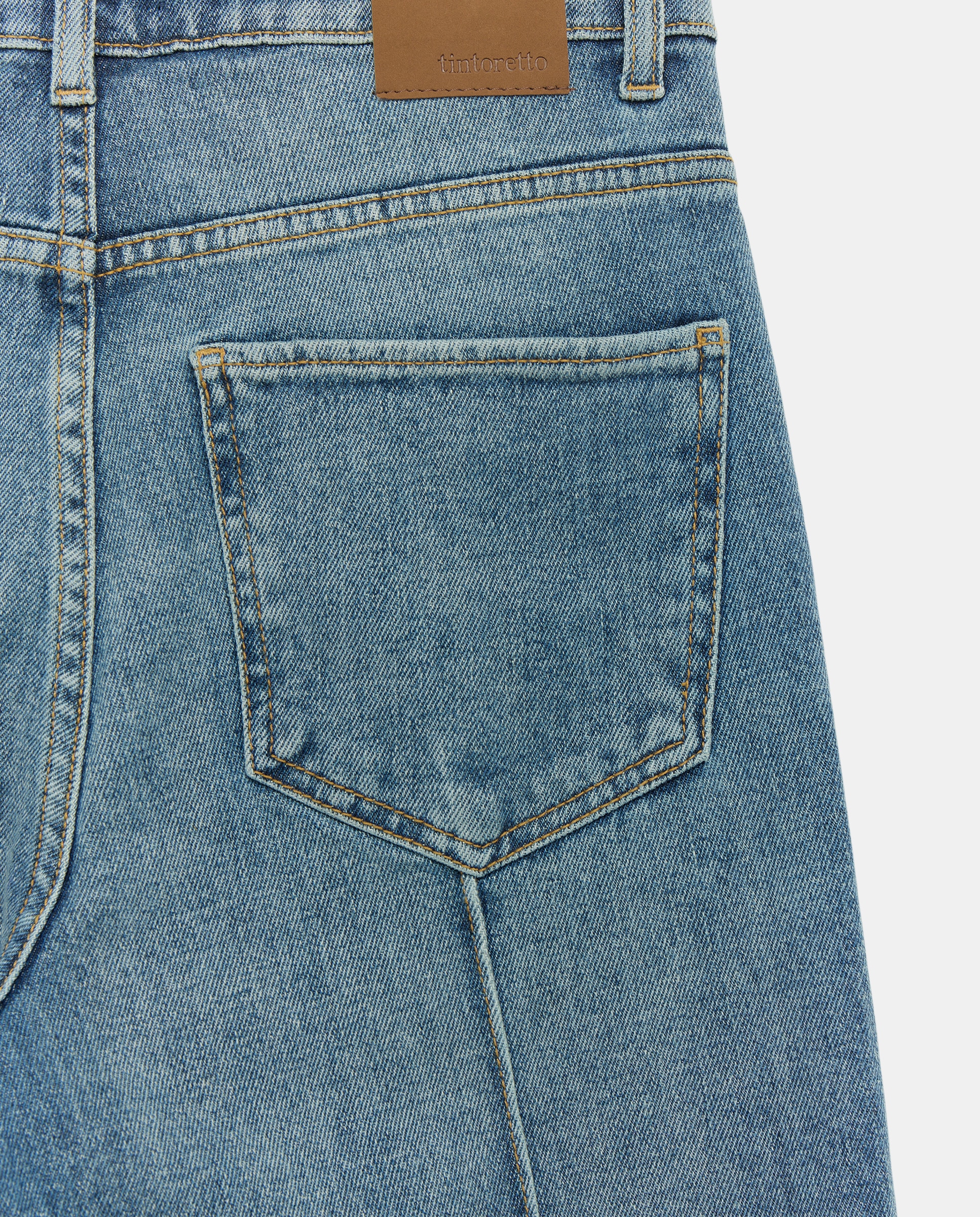 Jeans recto de mujer con costura central - Tintoretto - Gris Gris-5