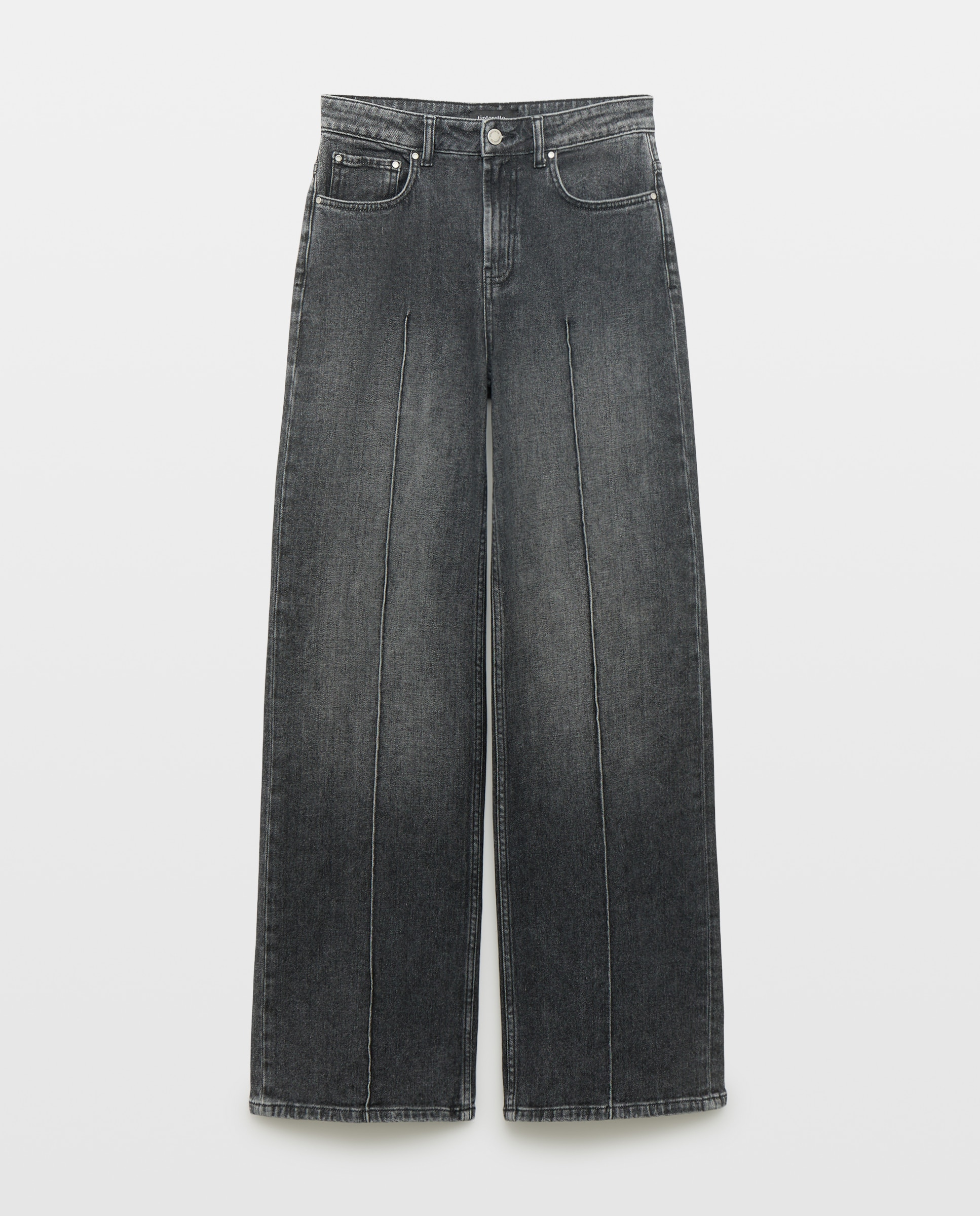 Jeans recto de mujer con costura central - Tintoretto - 830 Antracita 830 Antracita-4