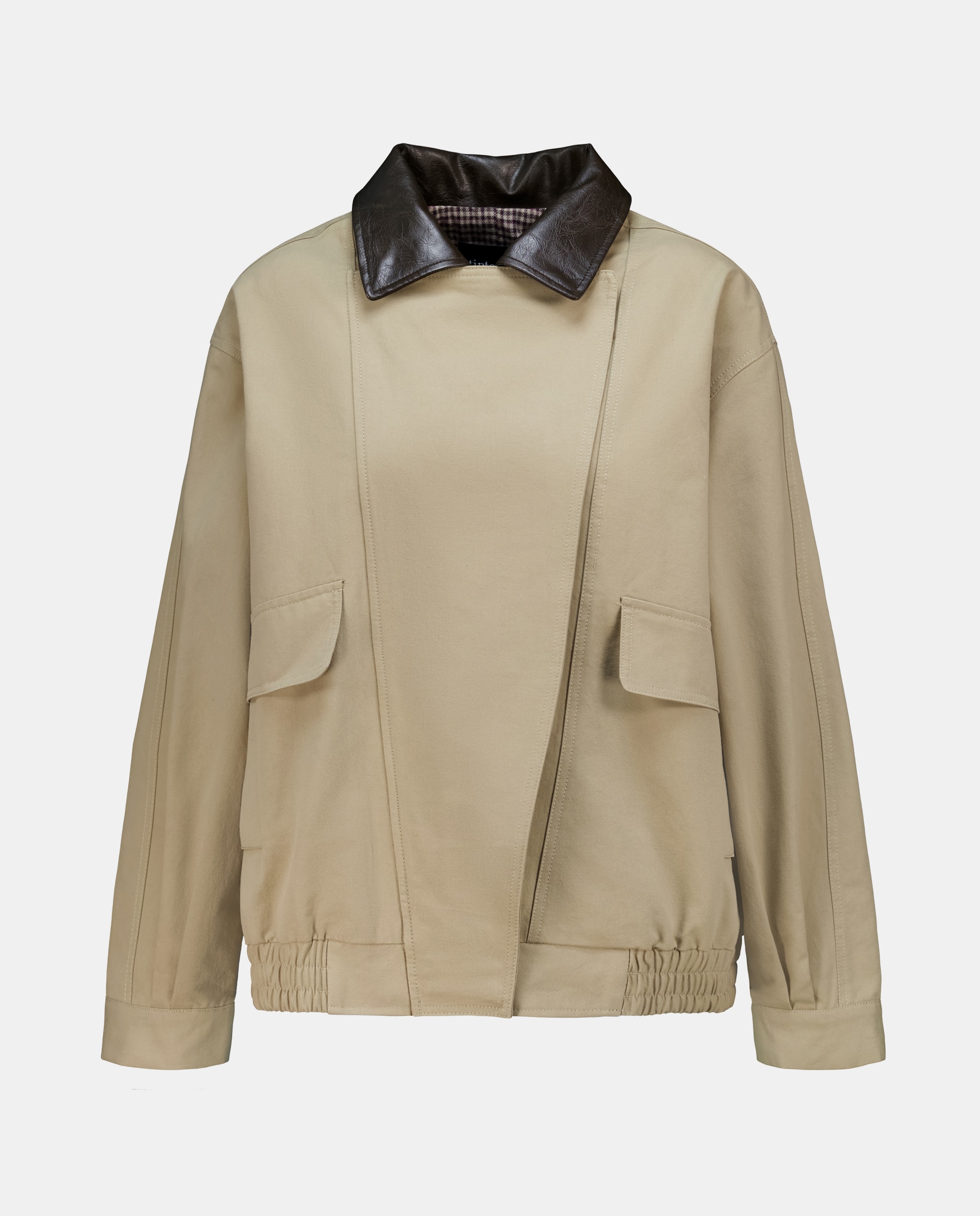 Blusão Bomber com Gola em Contraste Torrado-4