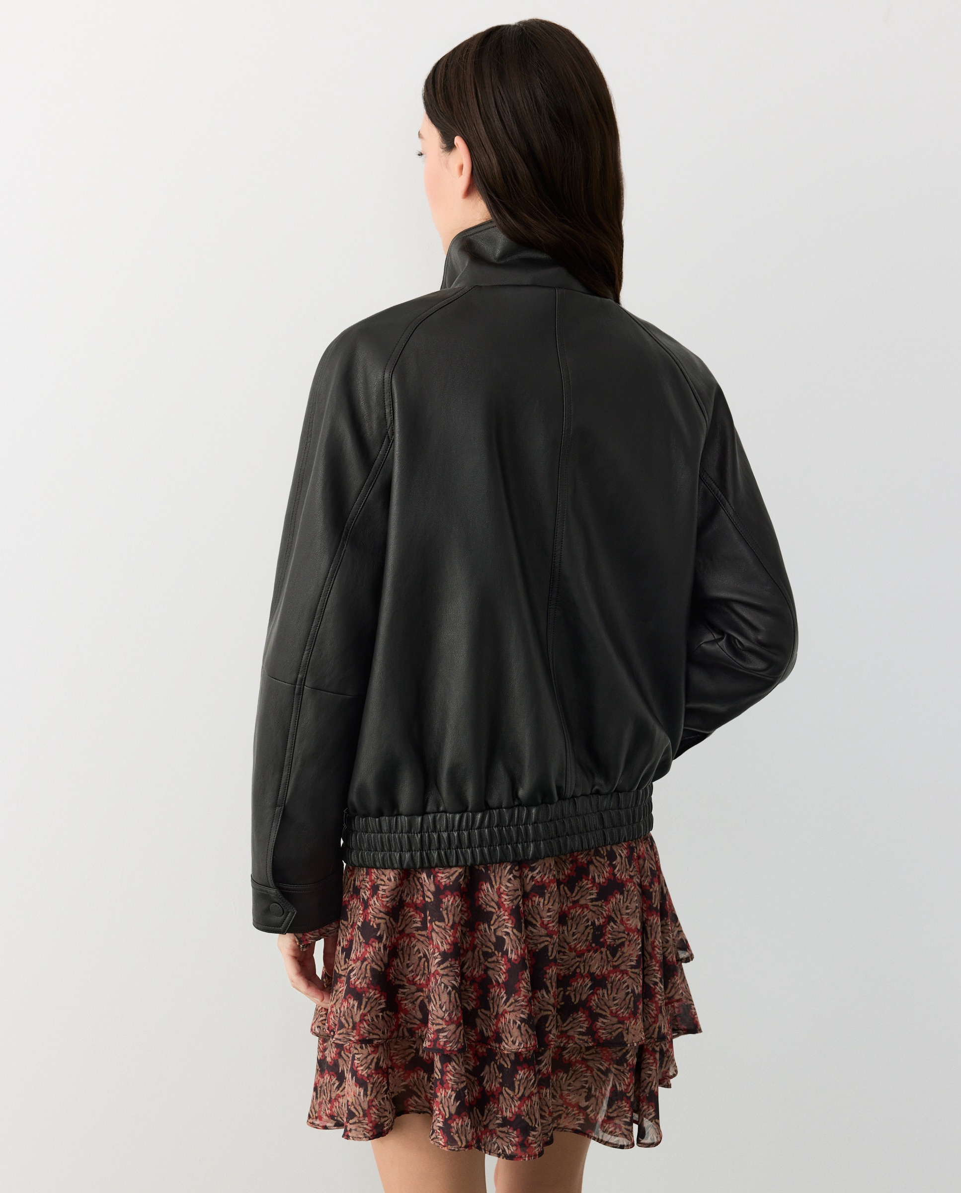 Cazadora bomber de mujer efecto piel - Tintoretto - Negro Negro-4