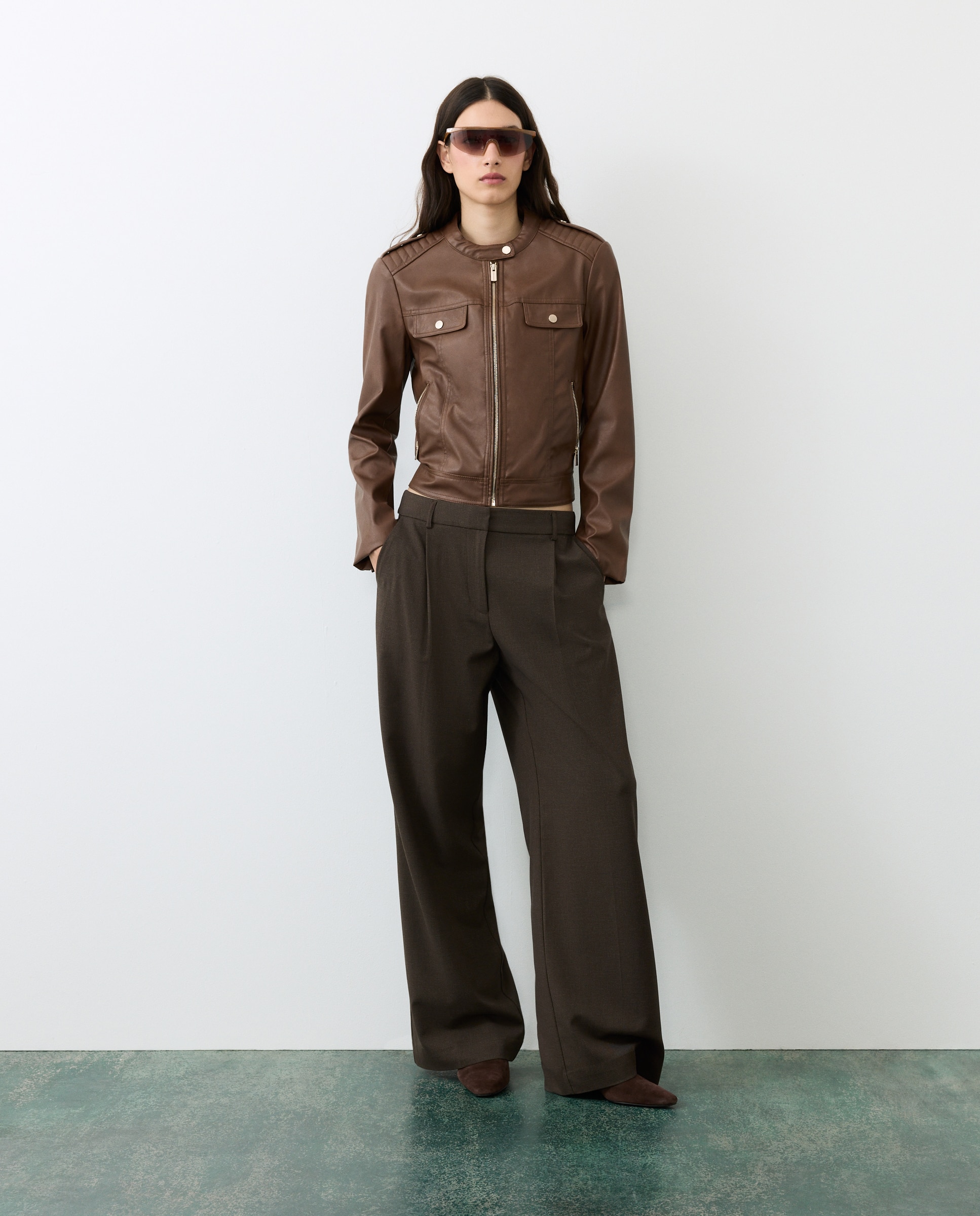 Biker de mujer efecto piel - Tintoretto - 730 Camel 730 Camel-1