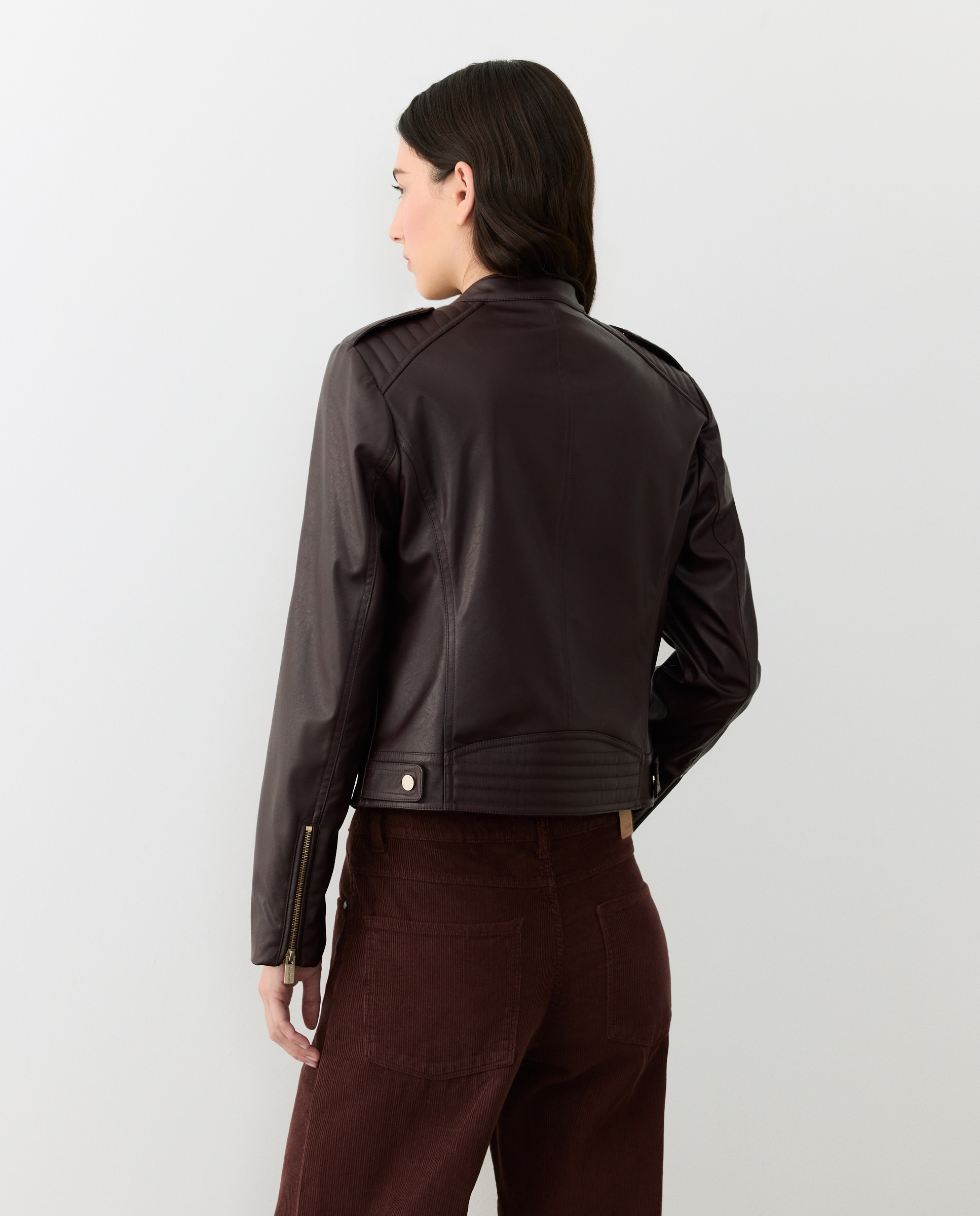 Biker de mujer efecto piel - Tintoretto - Burdeos Burdeos-4