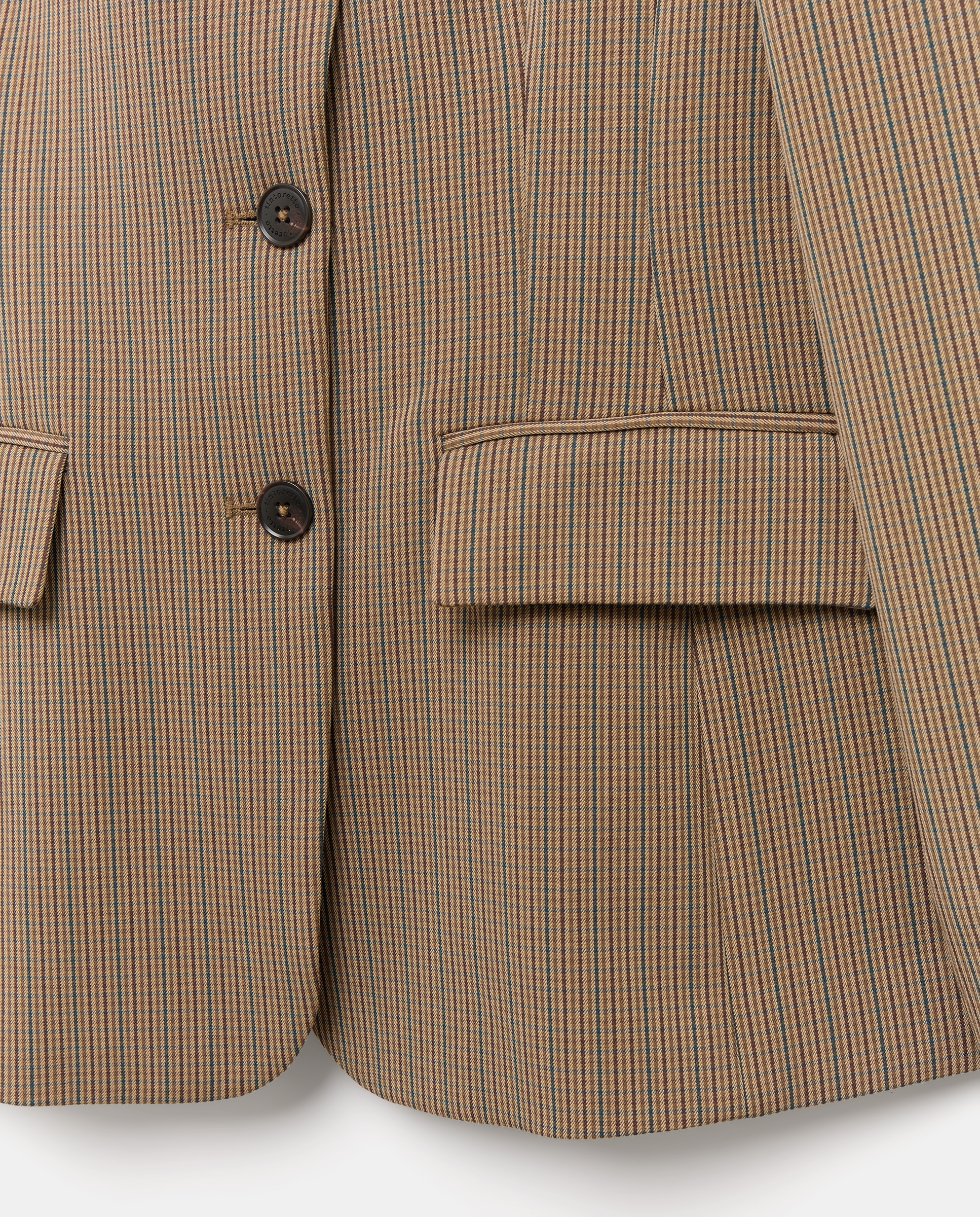Blazer Cintado com Gola Subida Castanho-6
