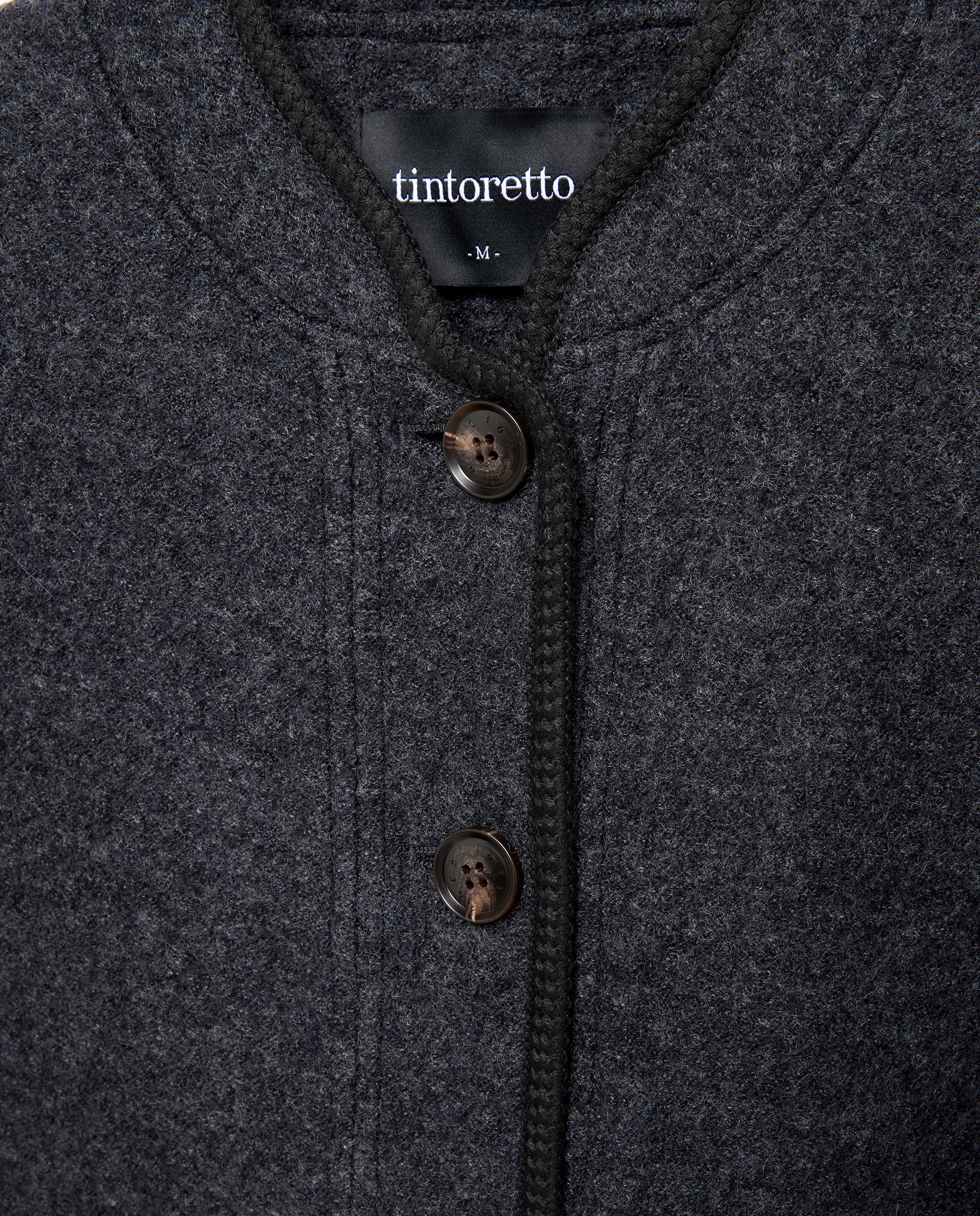 Chaqueta de mujer bouclé contrastes lisa - Tintoretto - 820 Gris medio 820 Gris medio-6