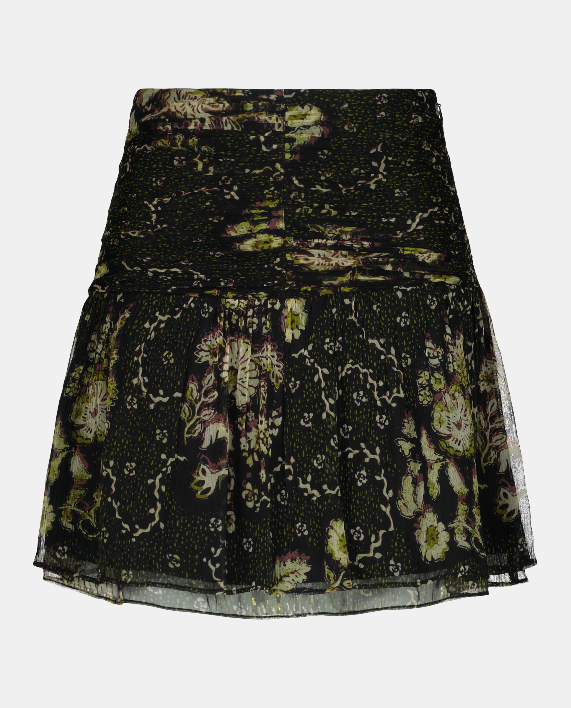 Saia Curta Estampada com Nó Preto-4